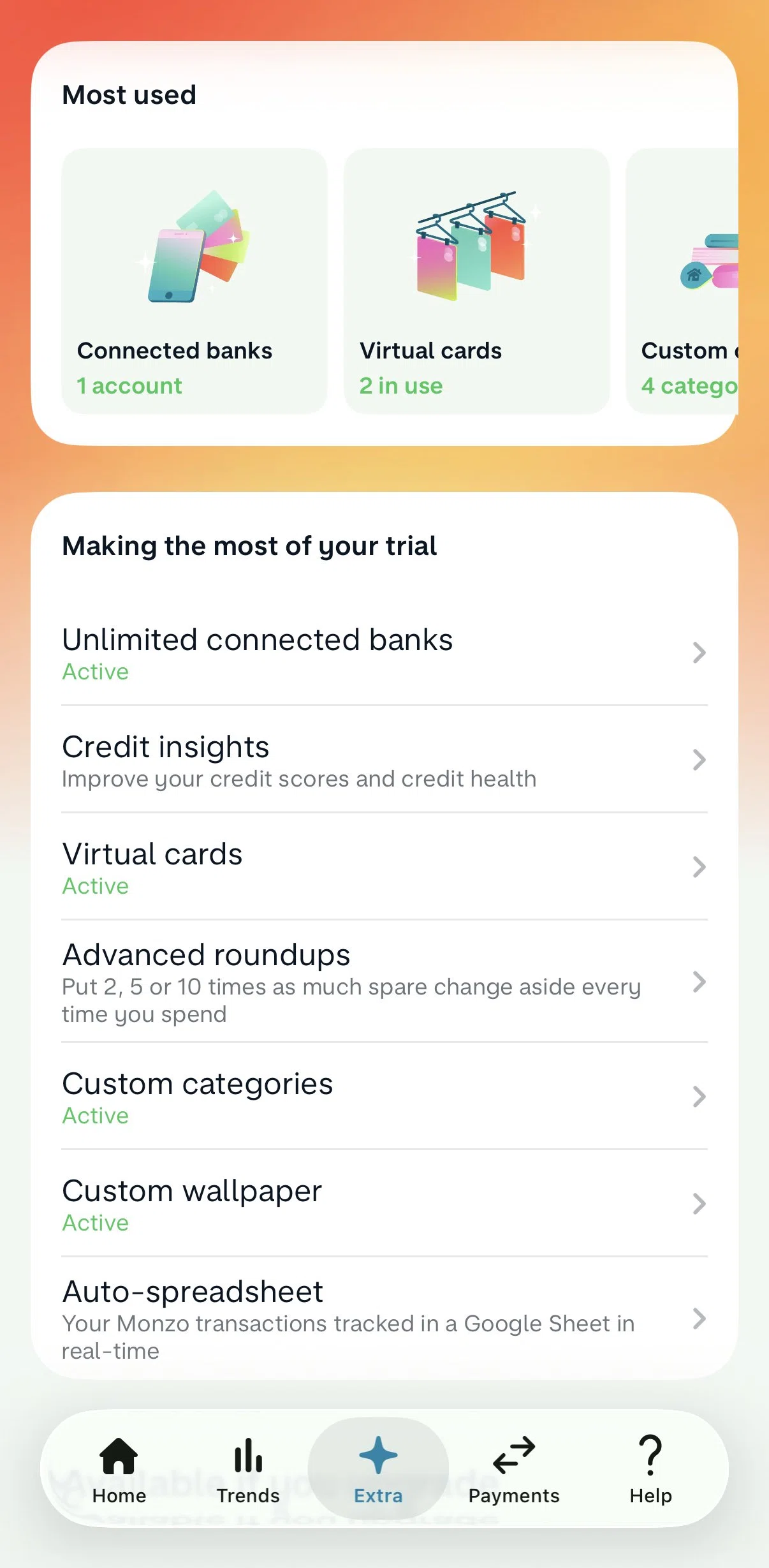 Monzo Screen screen in the Generating credit insights flow