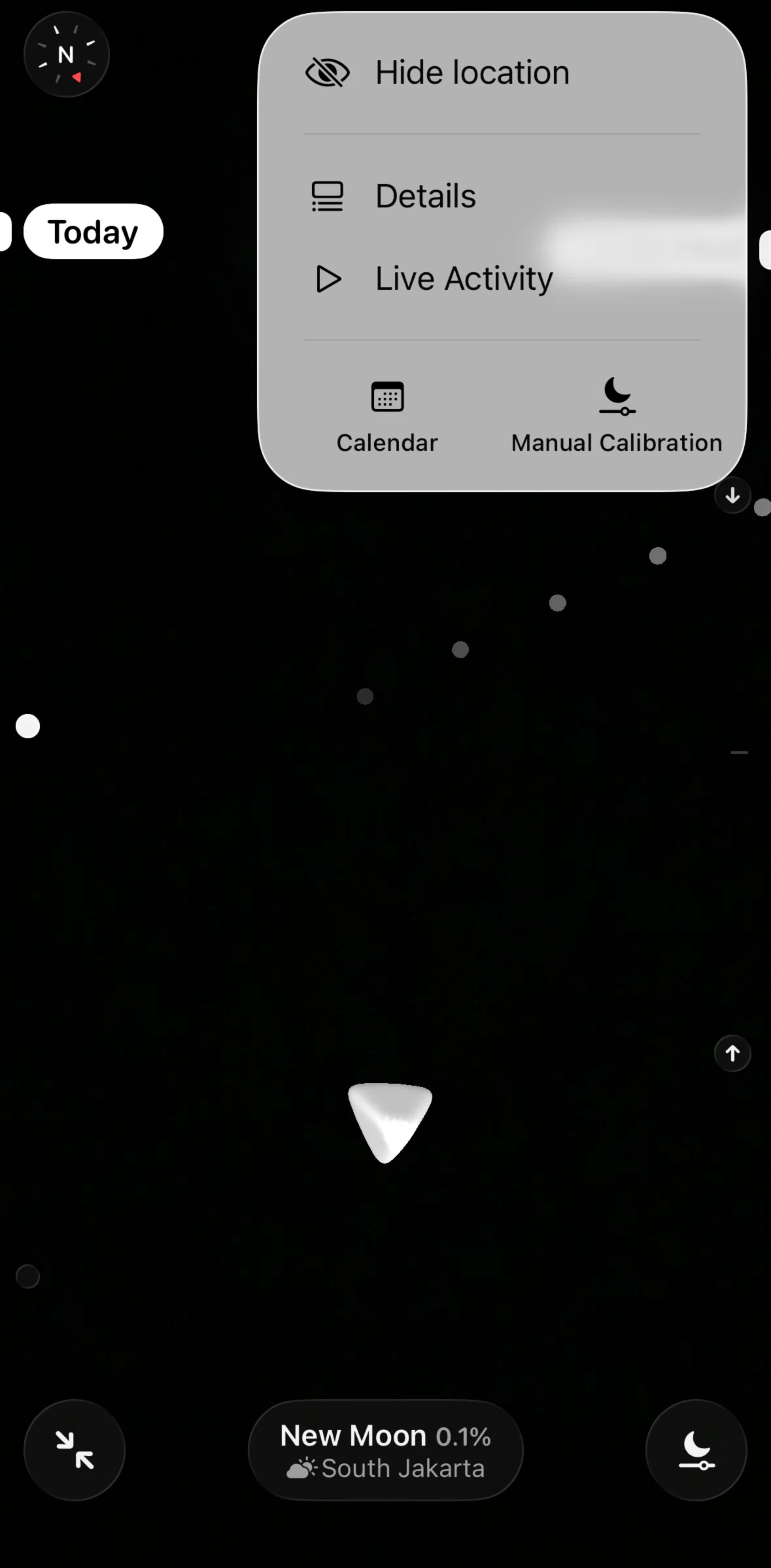 Moonlitt Screen screen in the Live activity flow