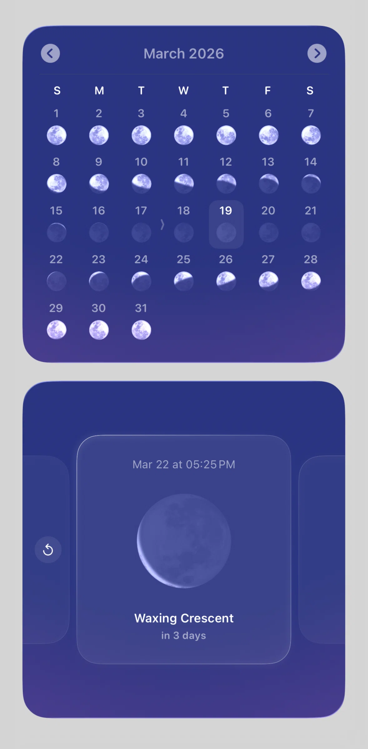 Moonlitt Screen screen in the Widgets flow