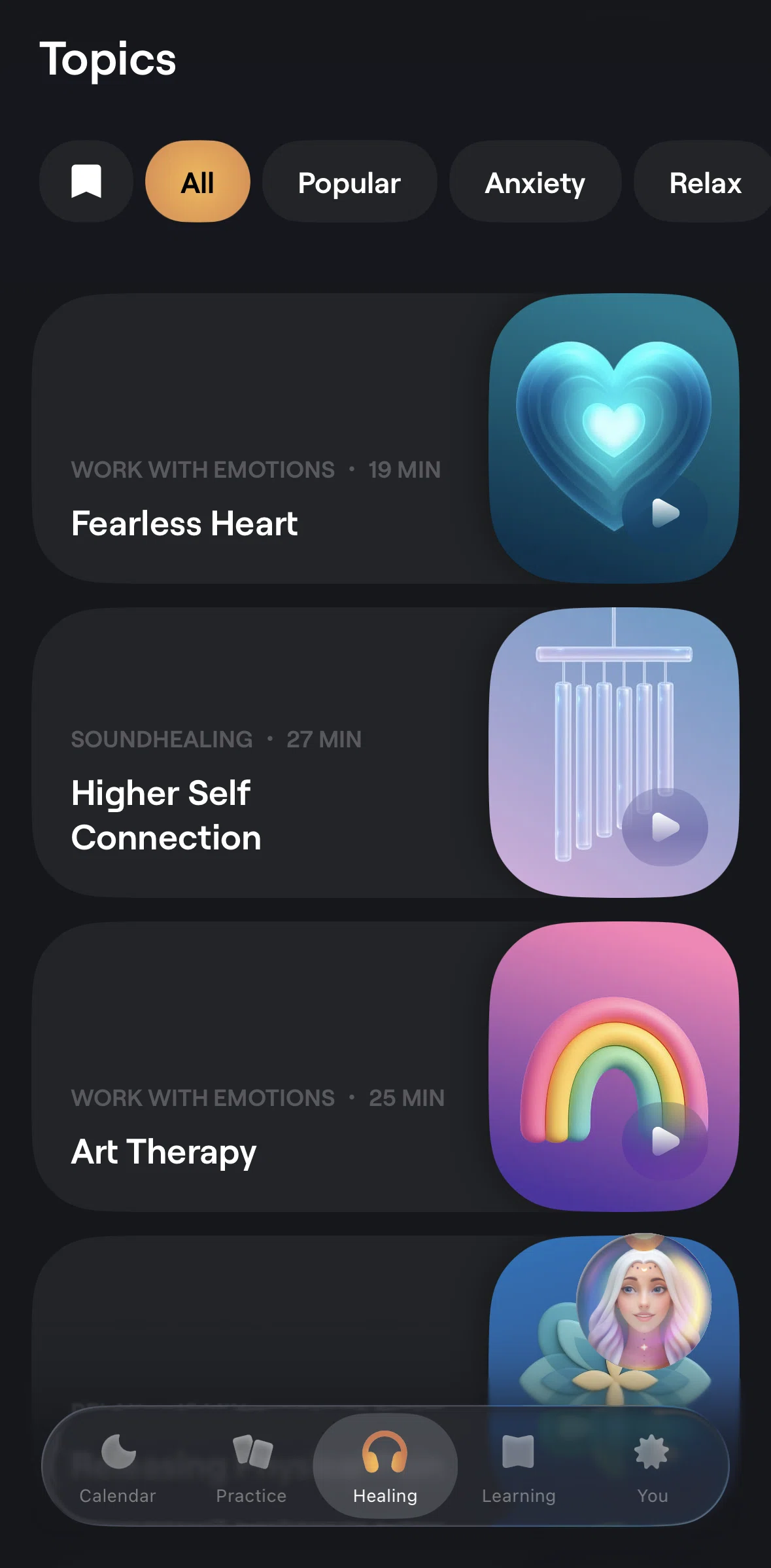 Moonly Screen screen in the Bookmarks flow