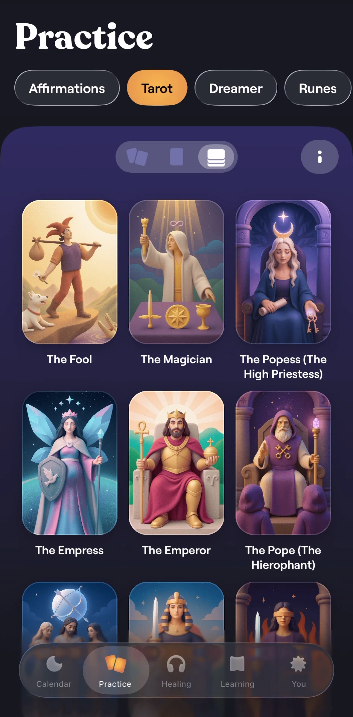 Moonly Screen screen in the Card detail flow