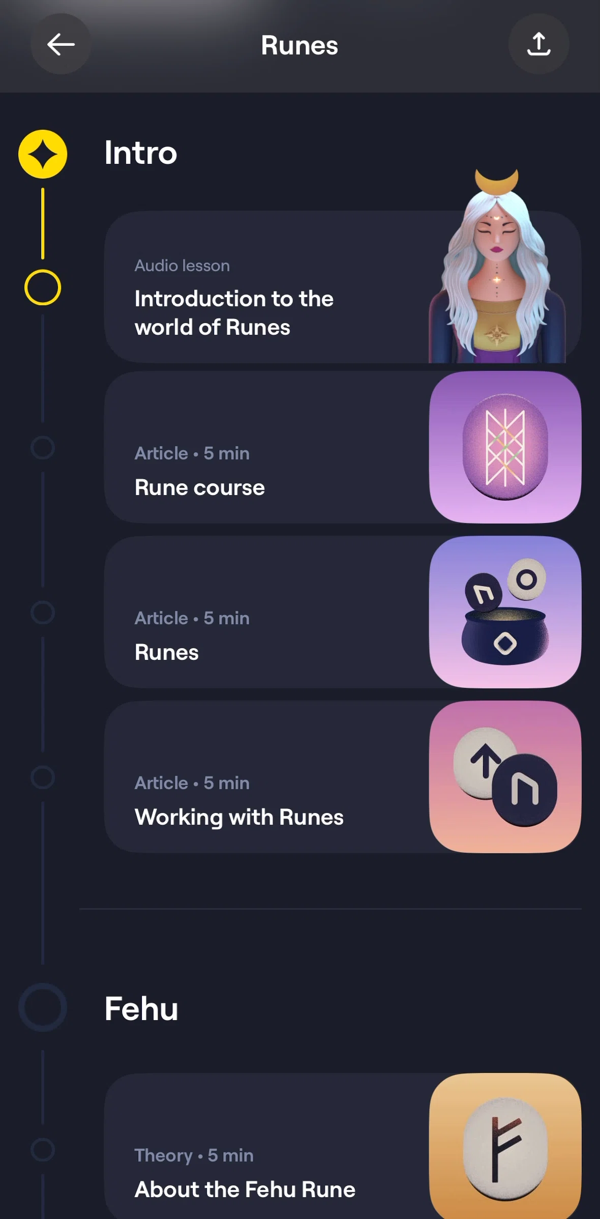 Moonly Screen screen in the Completing courses flow