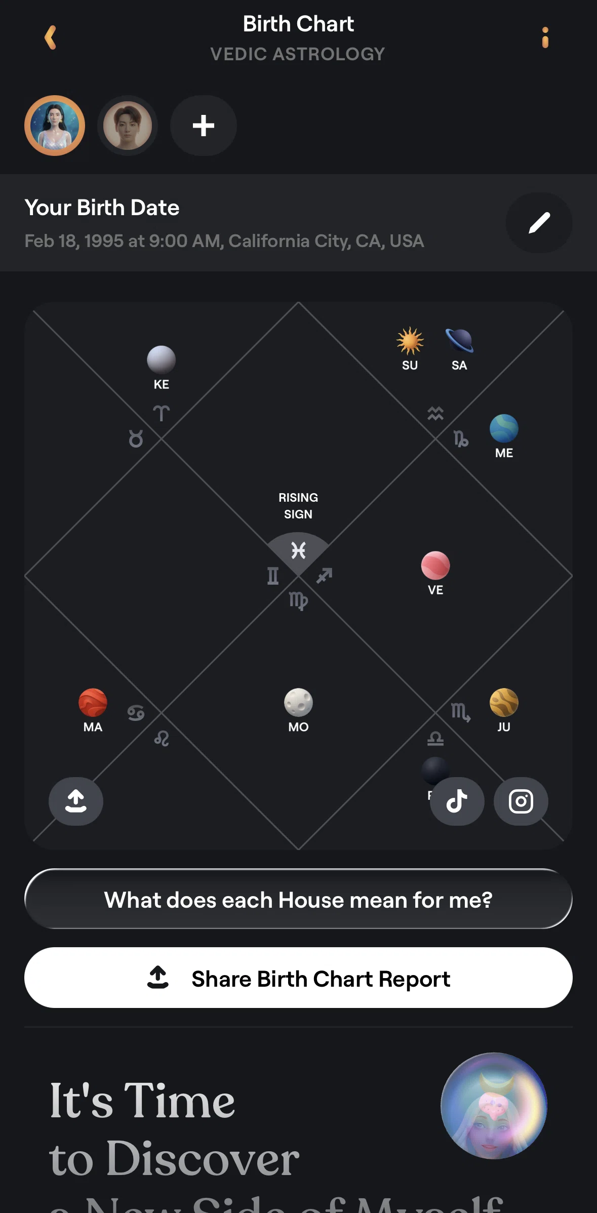 Moonly Screen screen in the Editing birth date flow