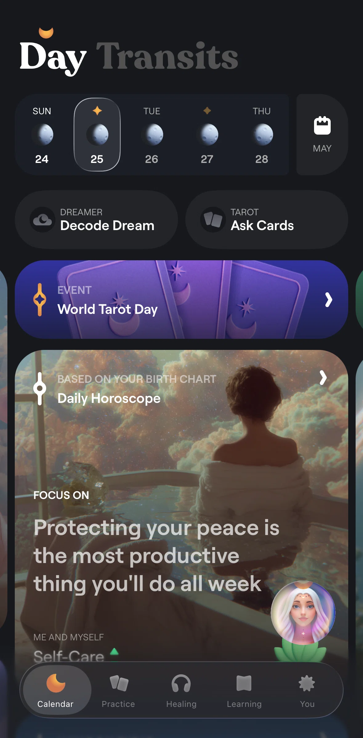 Moonly Screen screen in the Event detail flow