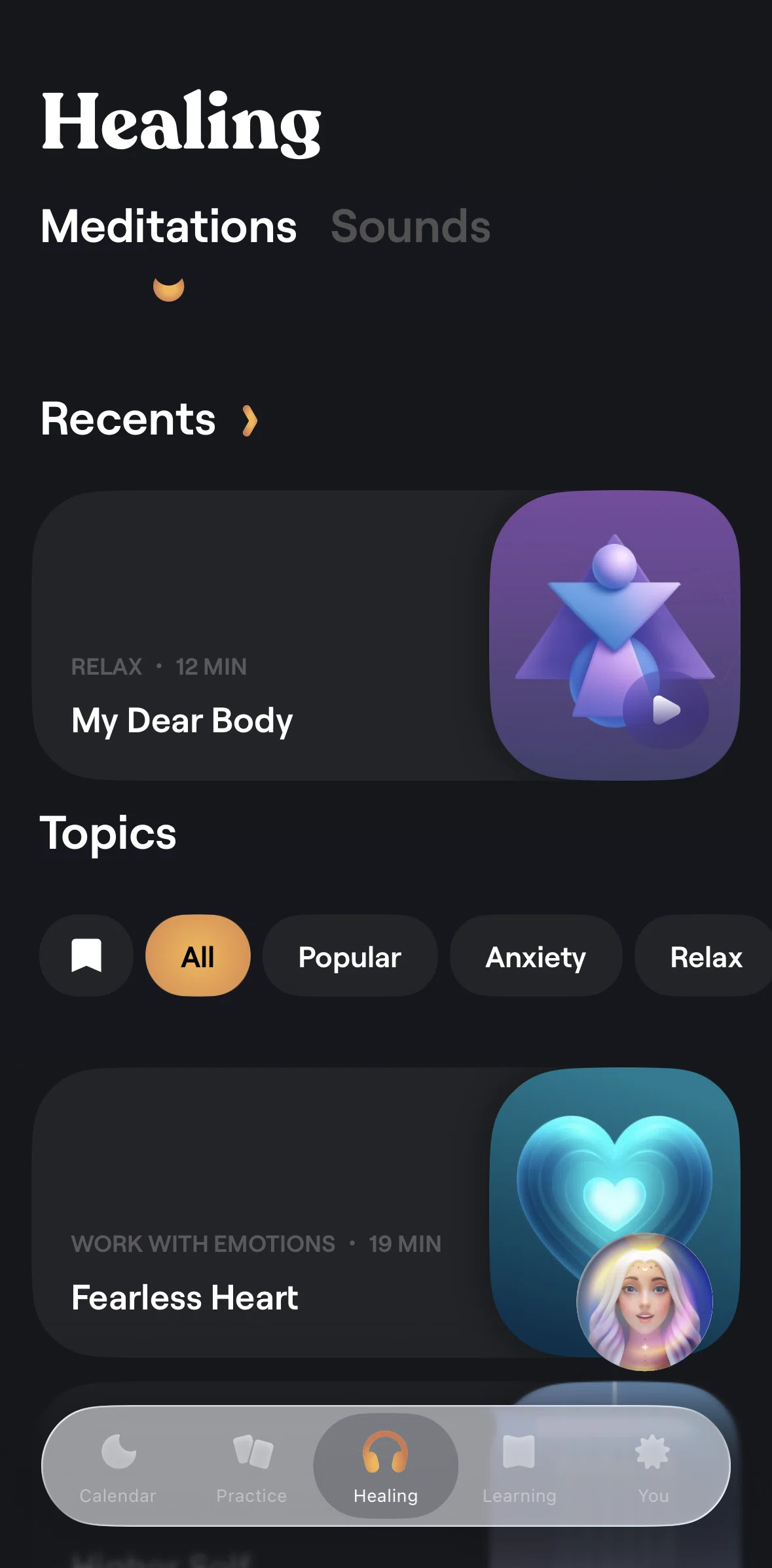 Moonly Screen screen in the Recents flow