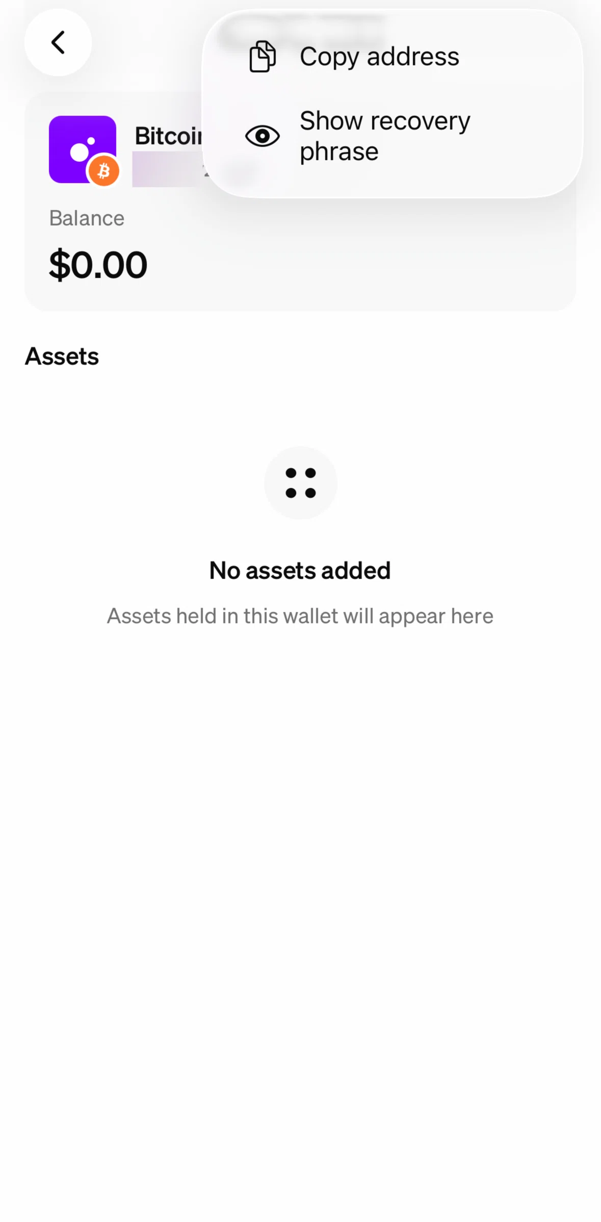 MoonPay Screen screen in the Showing recovery phrase flow