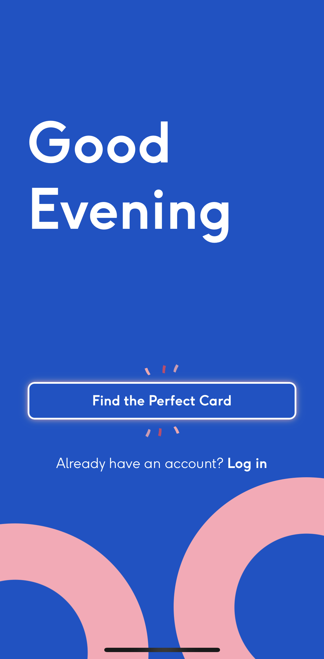 Moonpig Start screen screen in the General Browsing flow