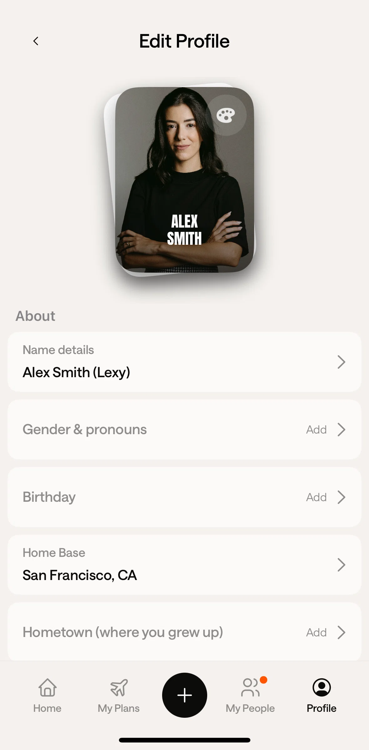 Mozi Screen screen in the Adding gender and pronouns flow