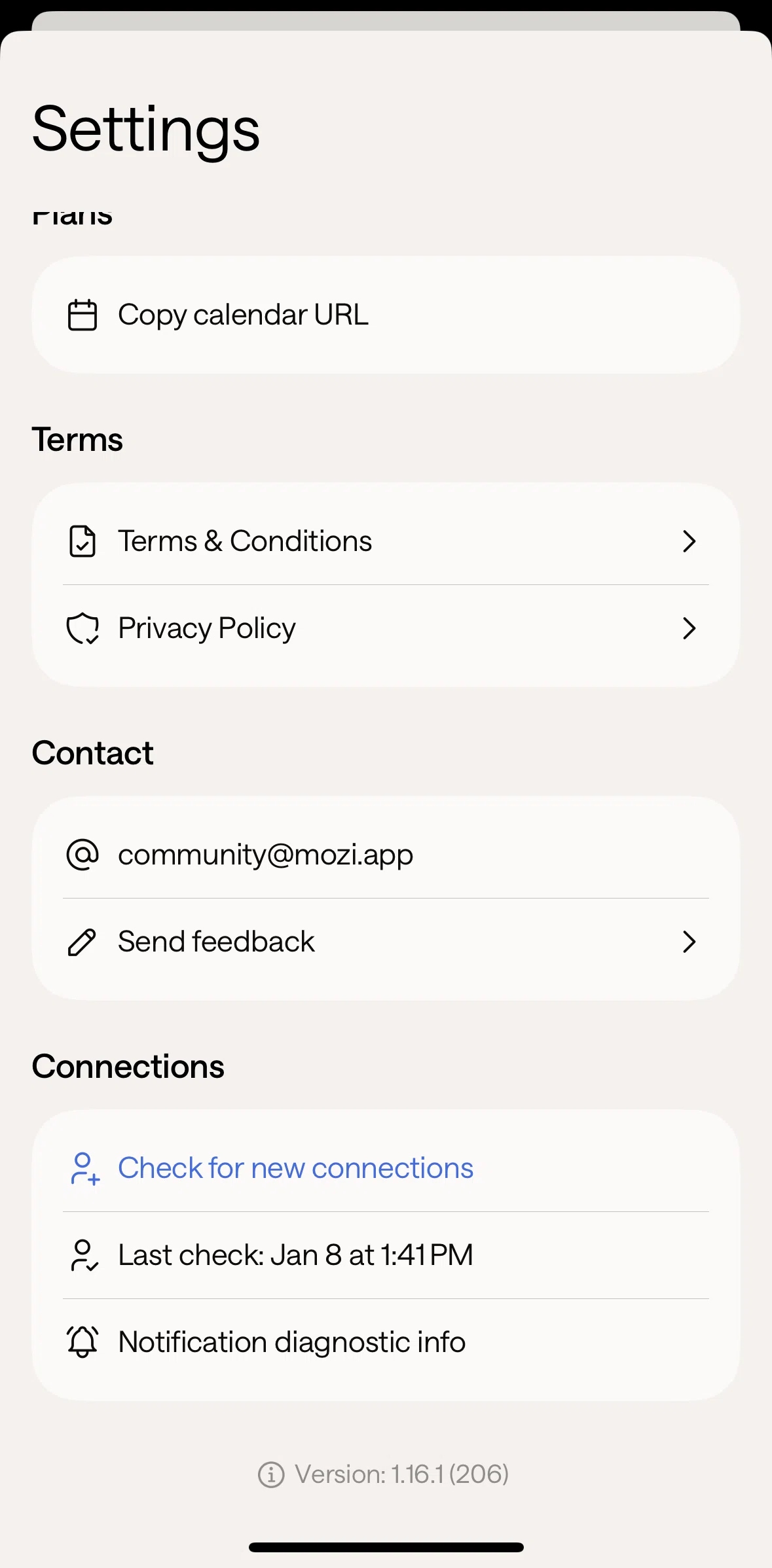 Mozi Screen screen in the Checking for connections flow