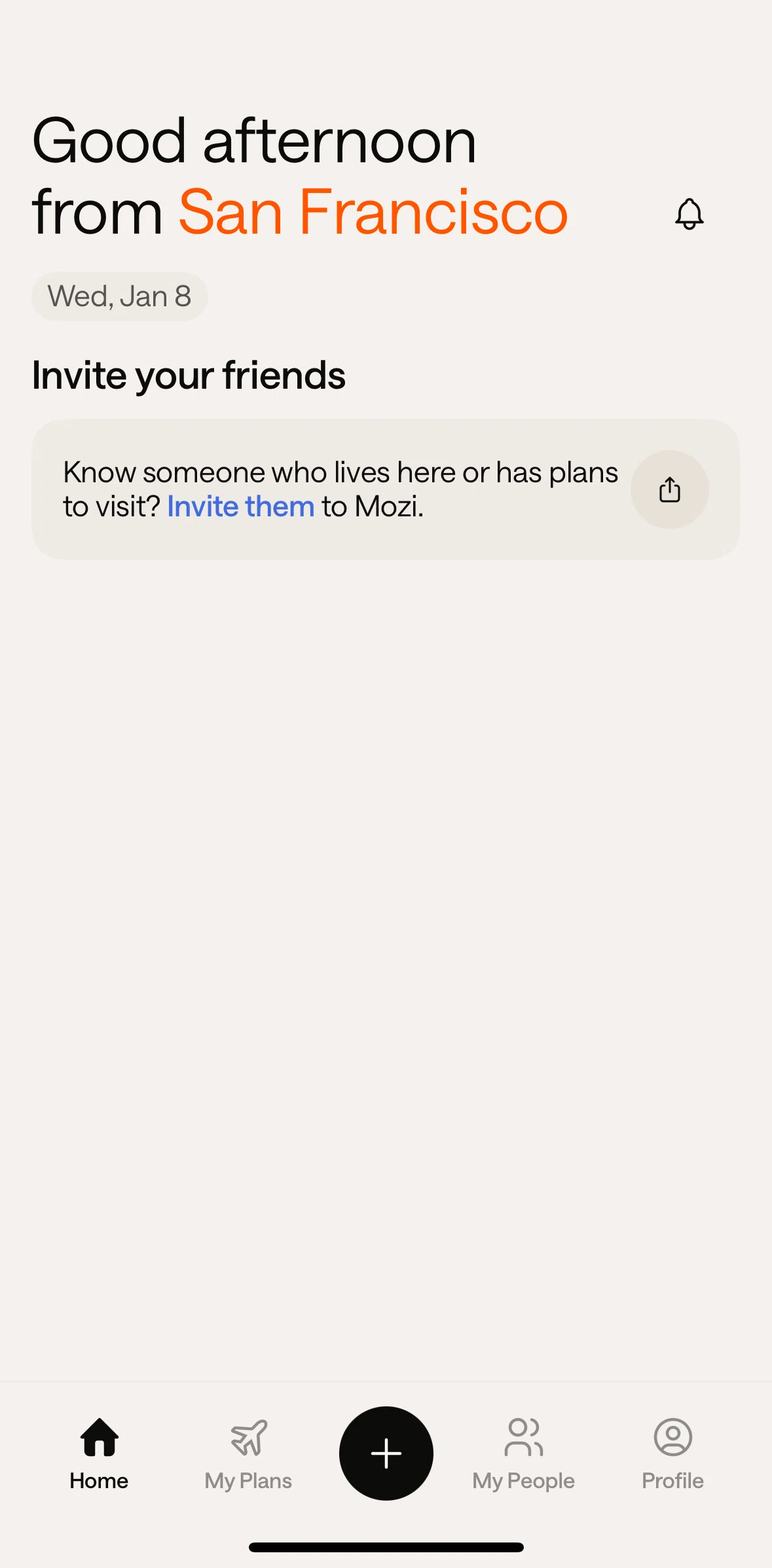 Mozi Screen screen in the Home flow