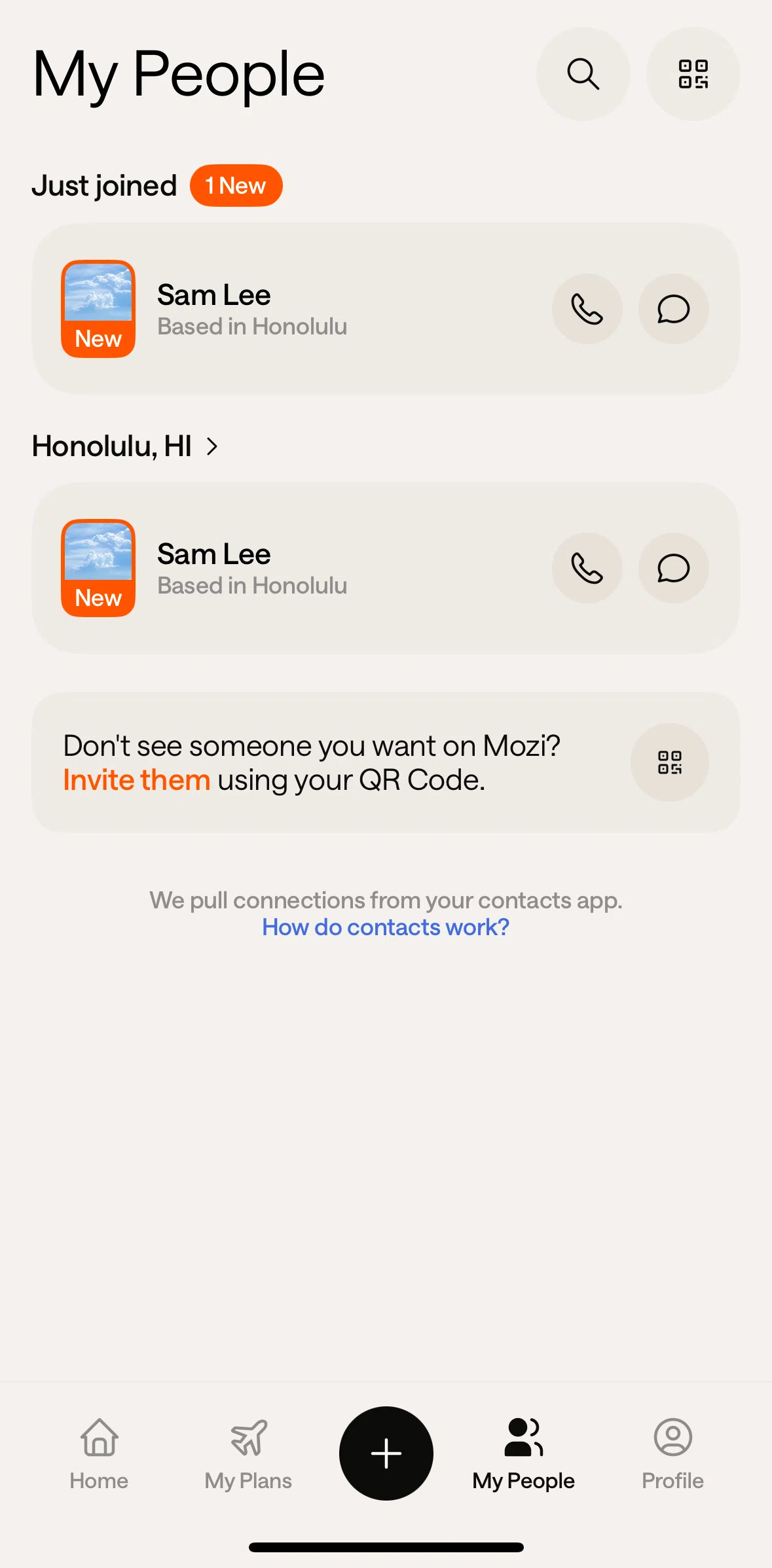 Mozi Screen screen in the QR code flow