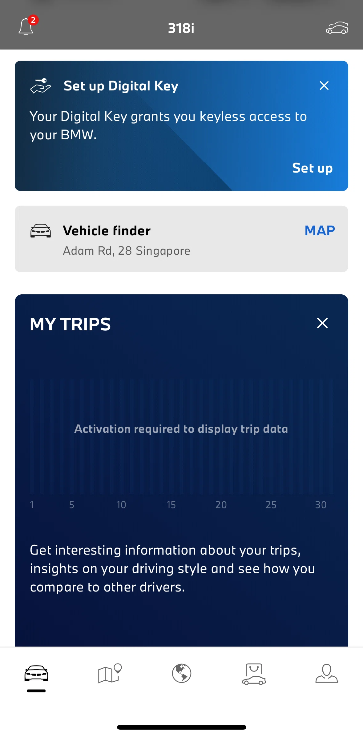 My BMW Screen screen in the BMW Digital Key flow