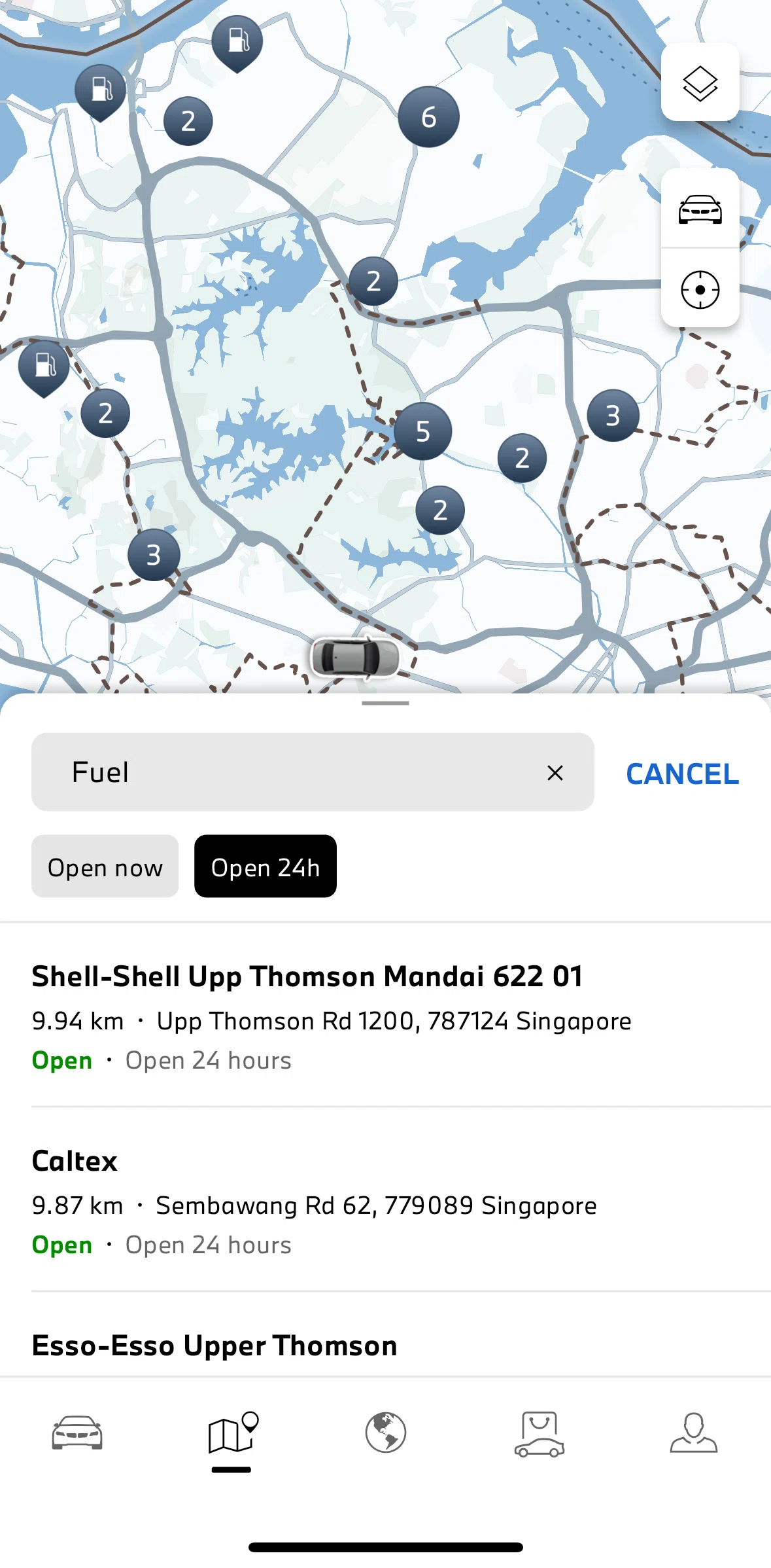 My BMW Screen screen in the Location detail flow