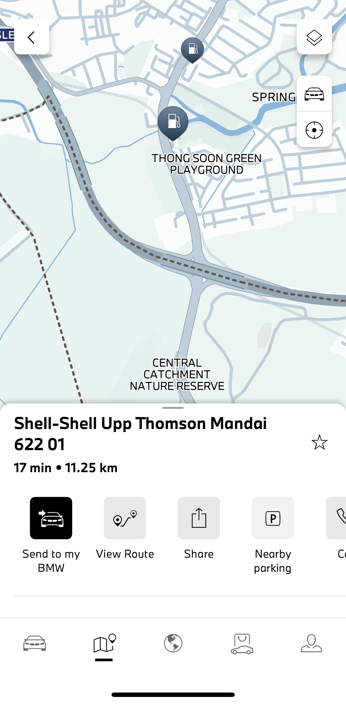 My BMW Screen screen in the Sending trip to my BMW flow