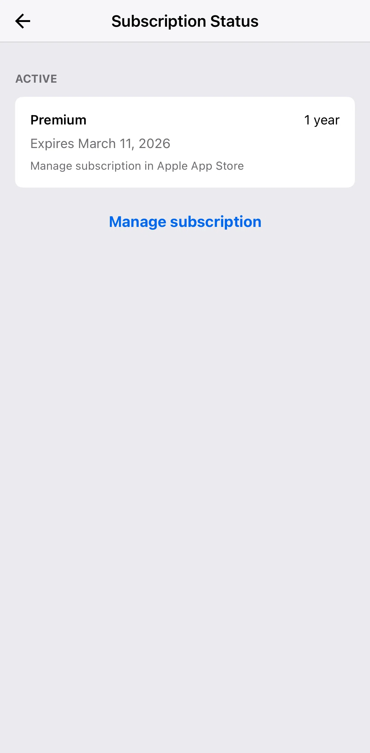 My Fitness Pal Screen 1 screen in the Cancel a subscription flow