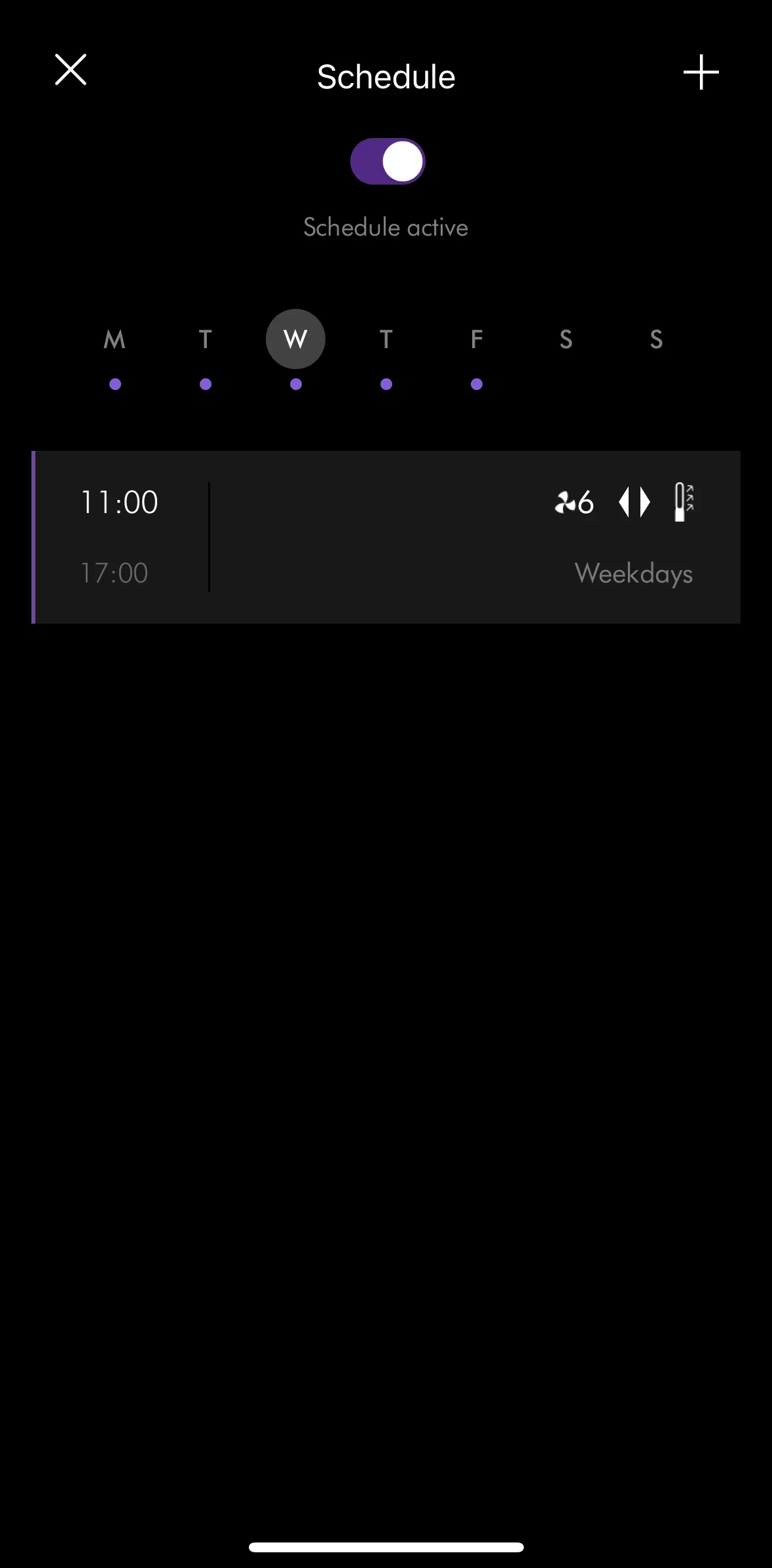 MyDyson Screen screen in the Turning schedule off flow
