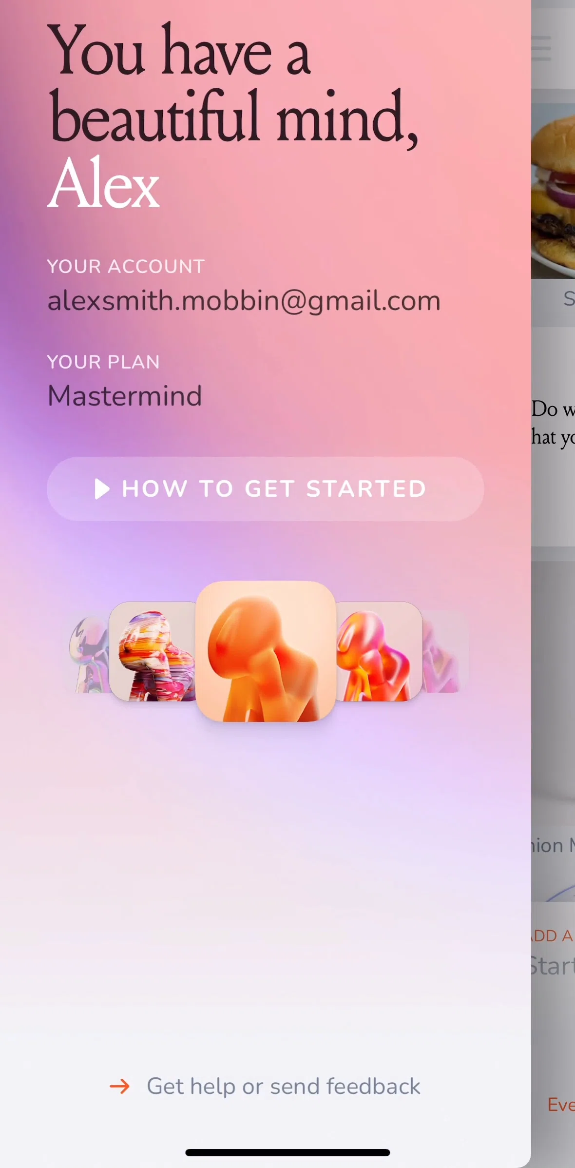 mymind Screen screen in the Help center flow