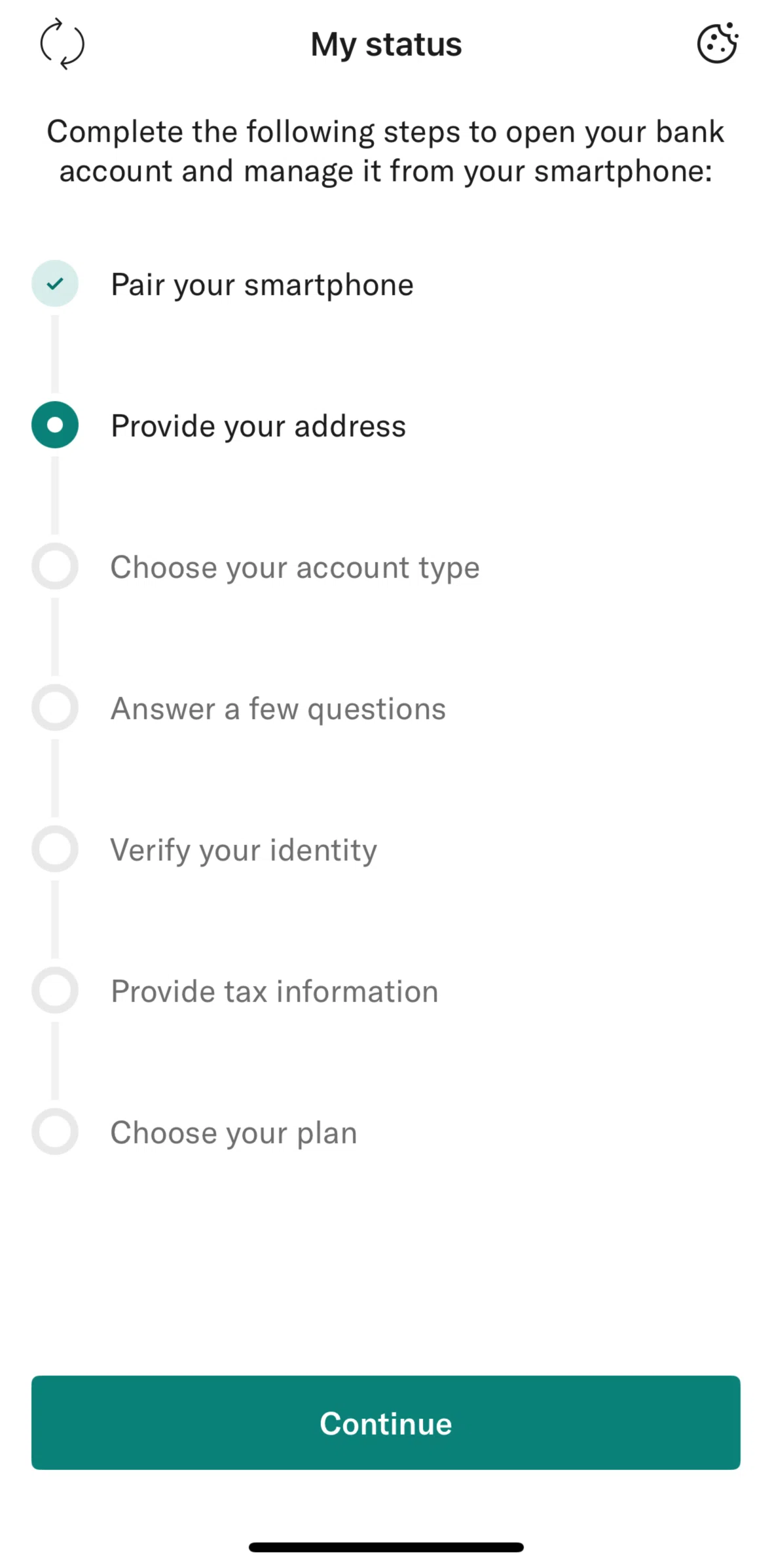 N26 Screen screen in the Adding an address flow