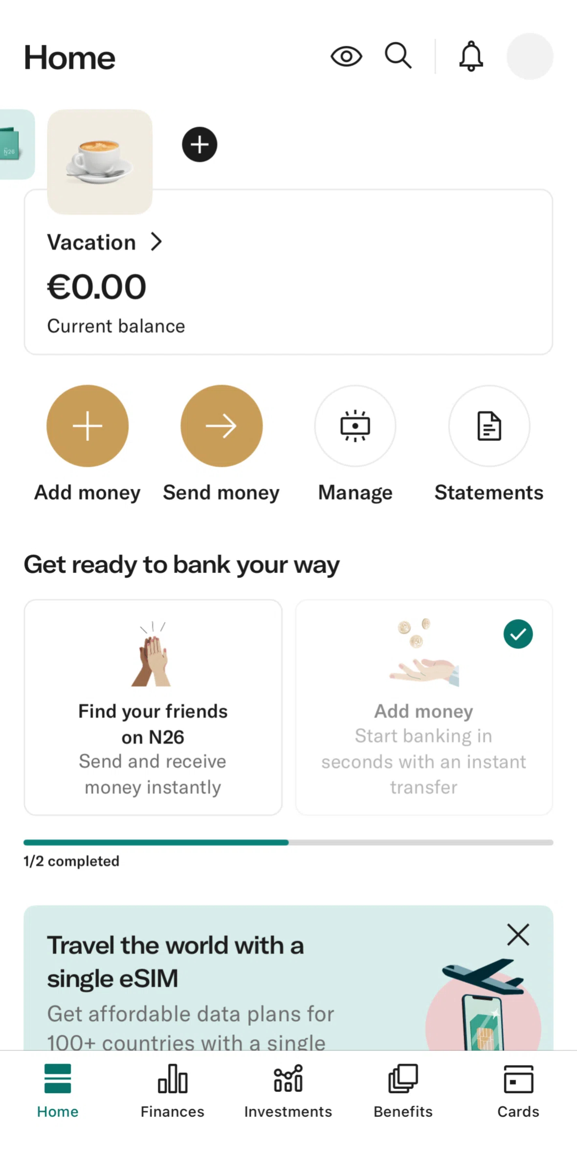N26 Screen screen in the Enable round-ups flow