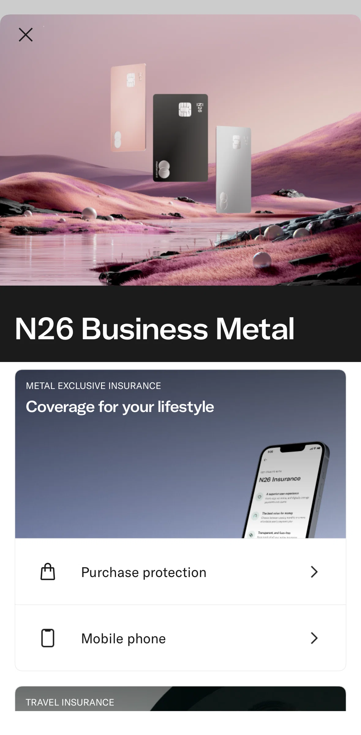 N26 Screen screen in the Make a claim flow