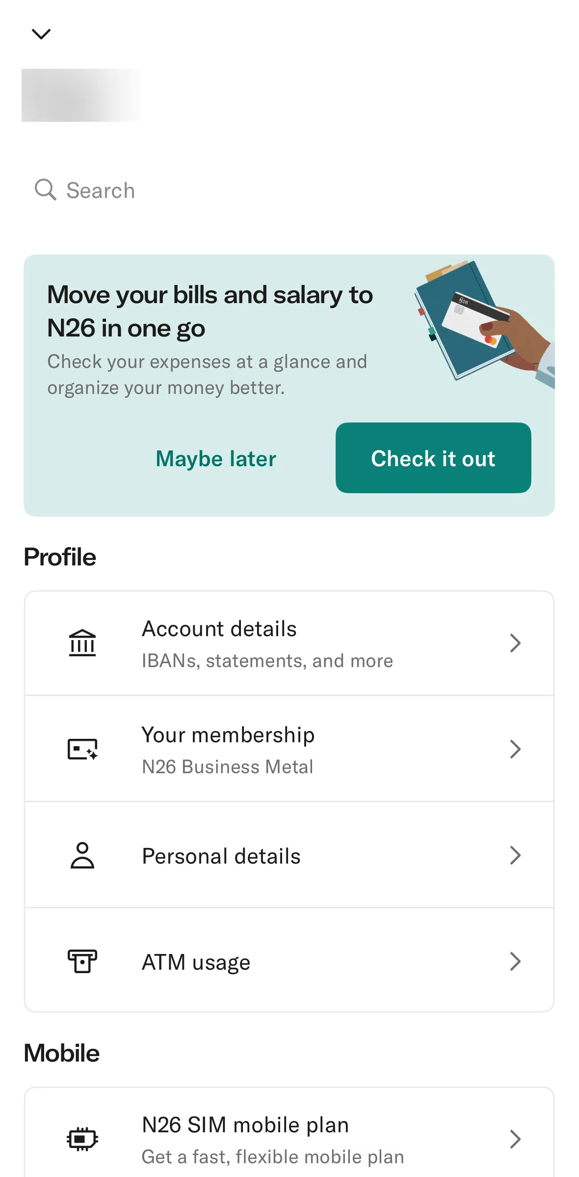 N26 Screen screen in the Membership flow