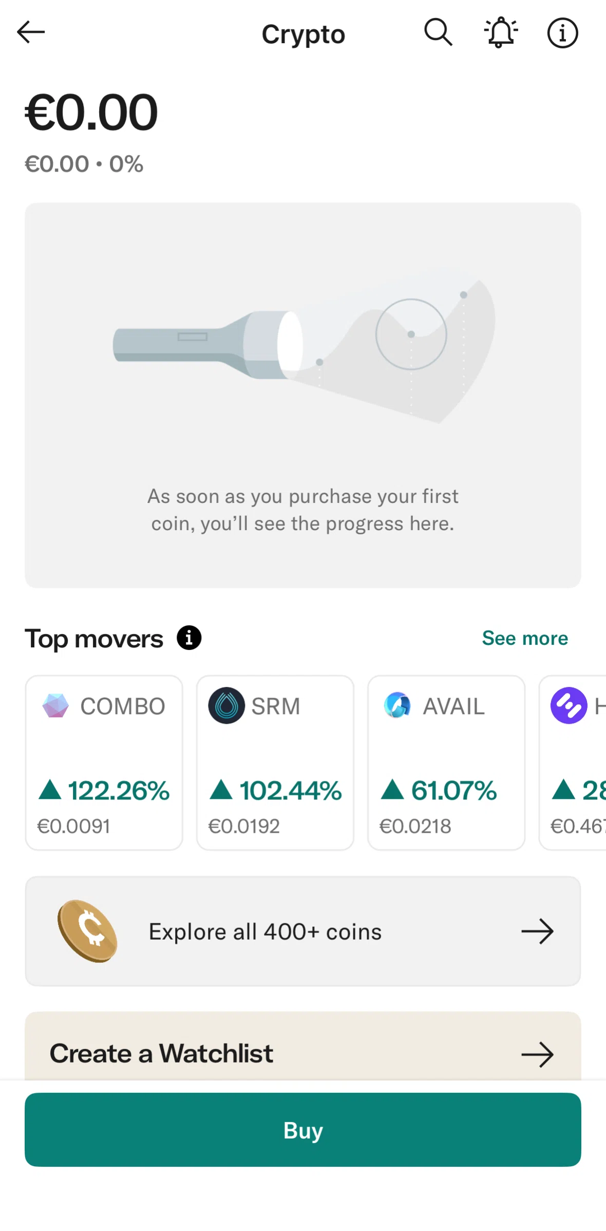 N26 Screen screen in the Price alerts flow