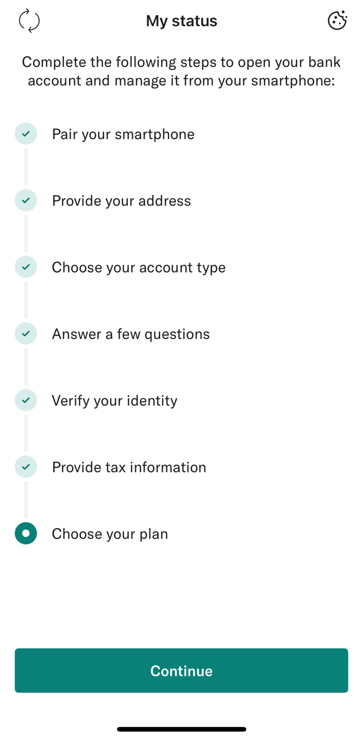 N26 Screen screen in the Subscribing to N26 flow