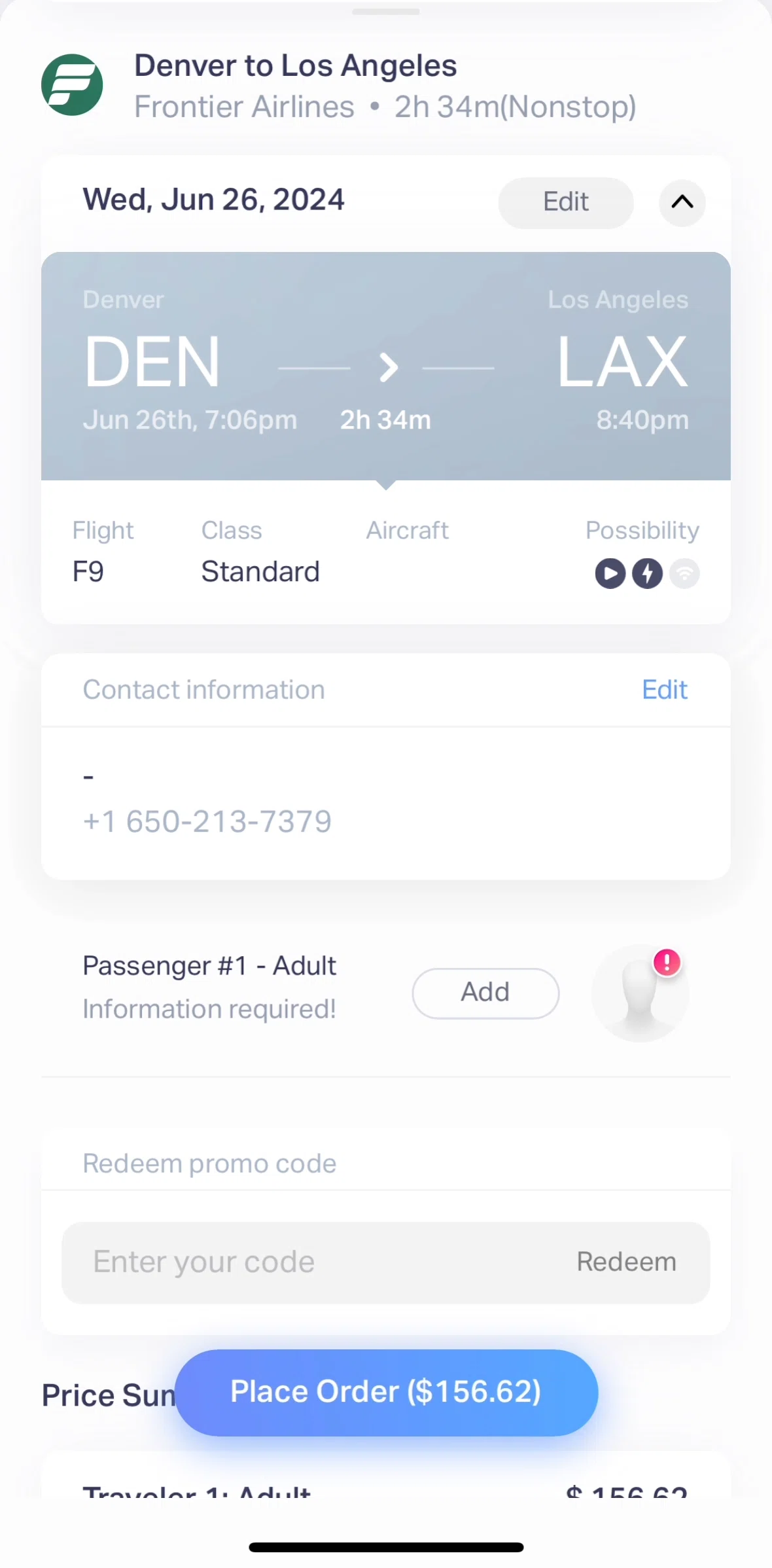 Natural AI Screen screen in the Adding traveler information flow