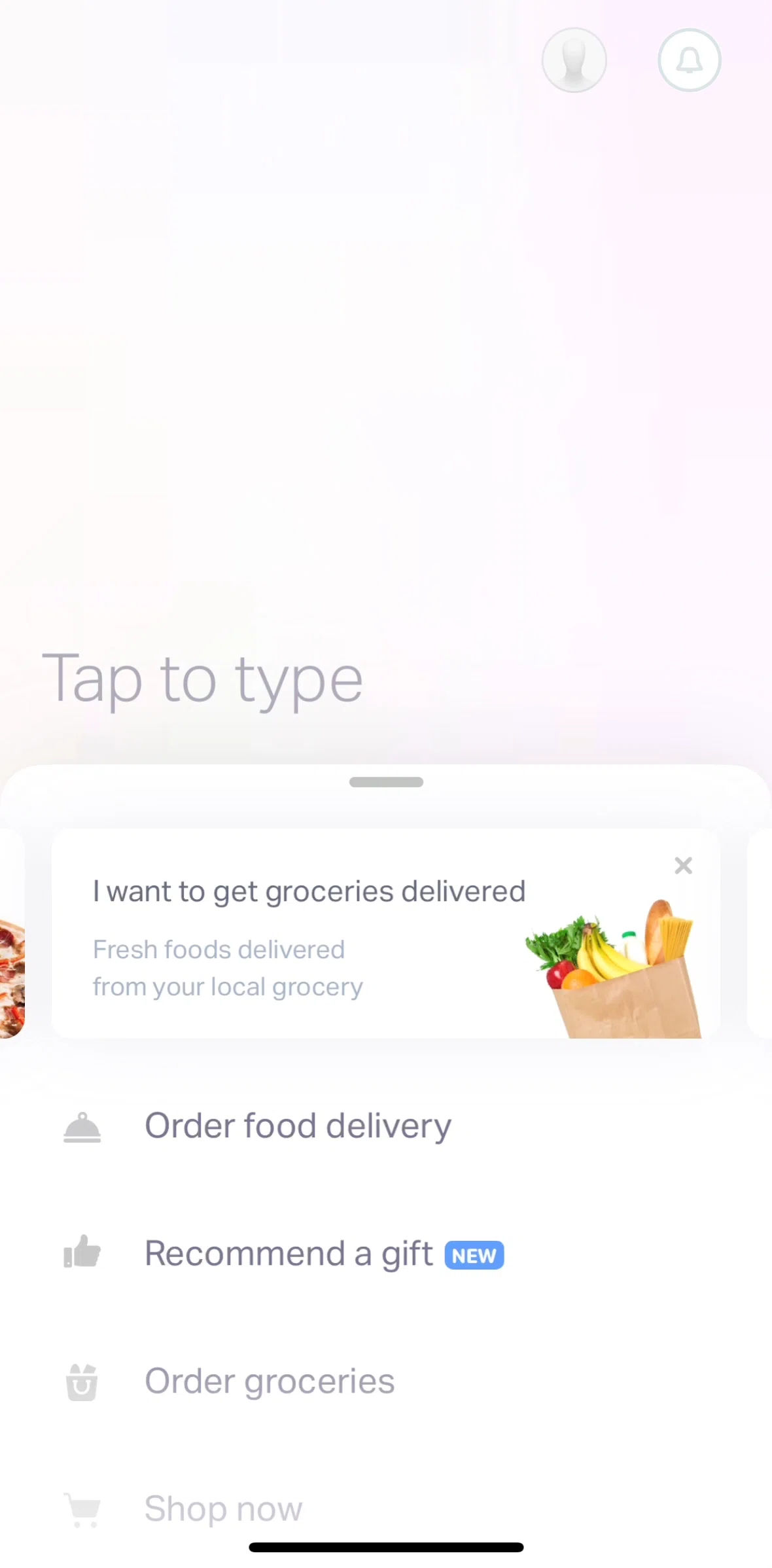 Natural AI Screen screen in the Recommend a gift flow