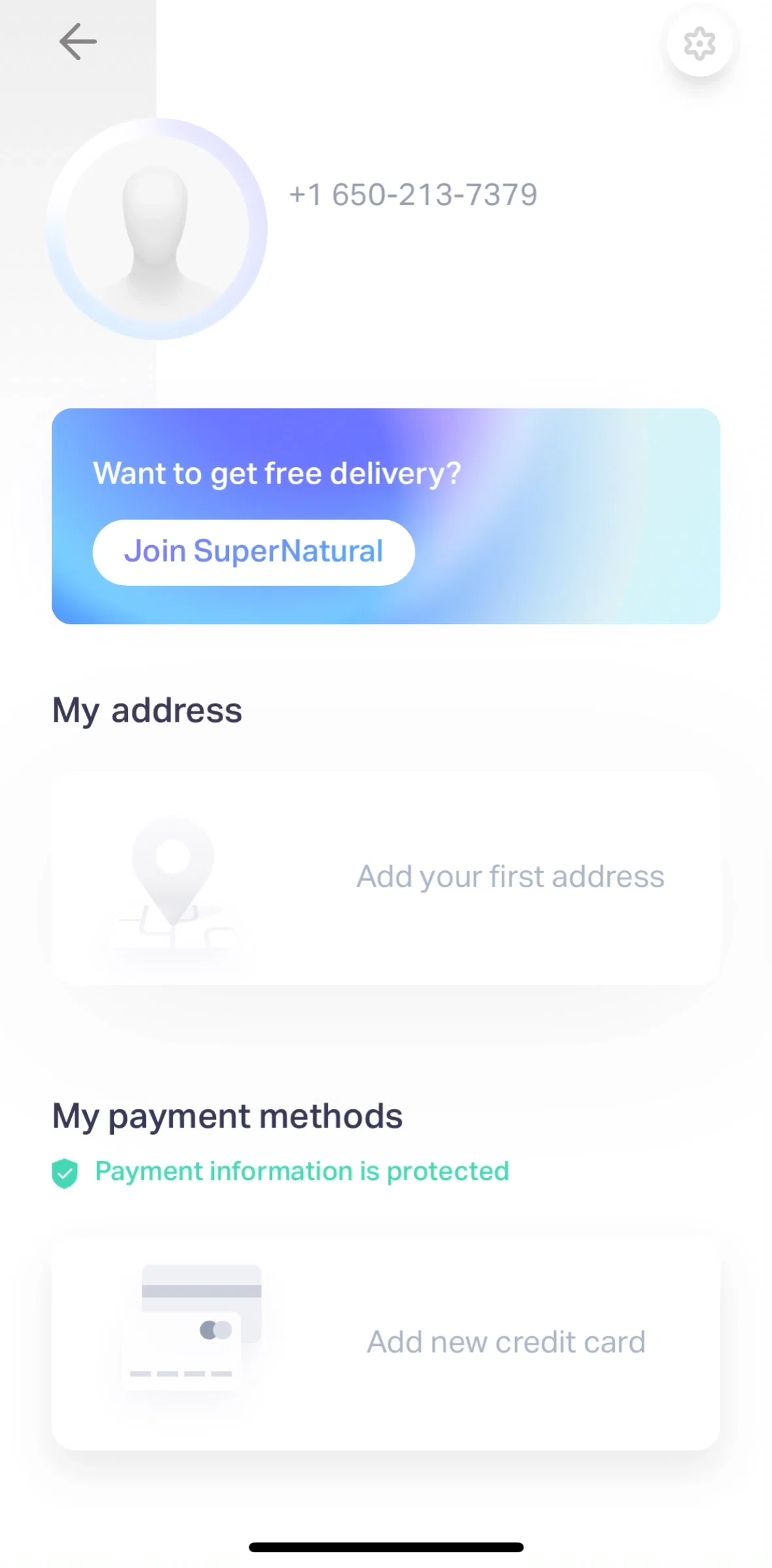 Natural AI Screen screen in the Settings flow