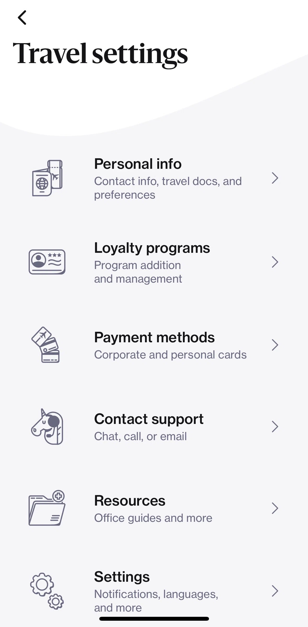 Navan Screen screen in the Contact support flow