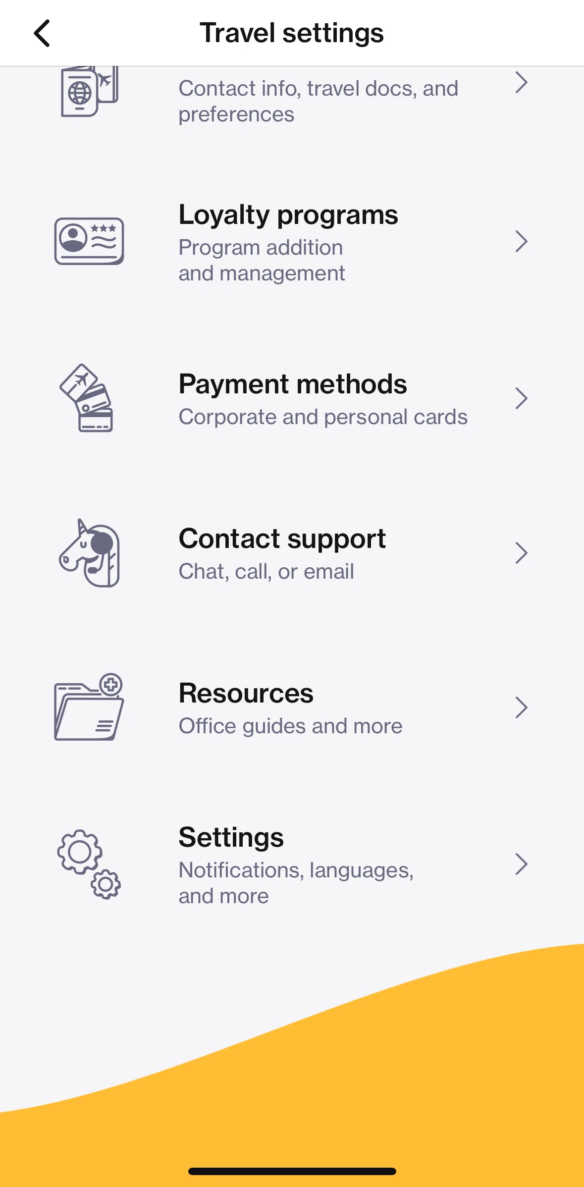 Navan Screen screen in the Settings flow