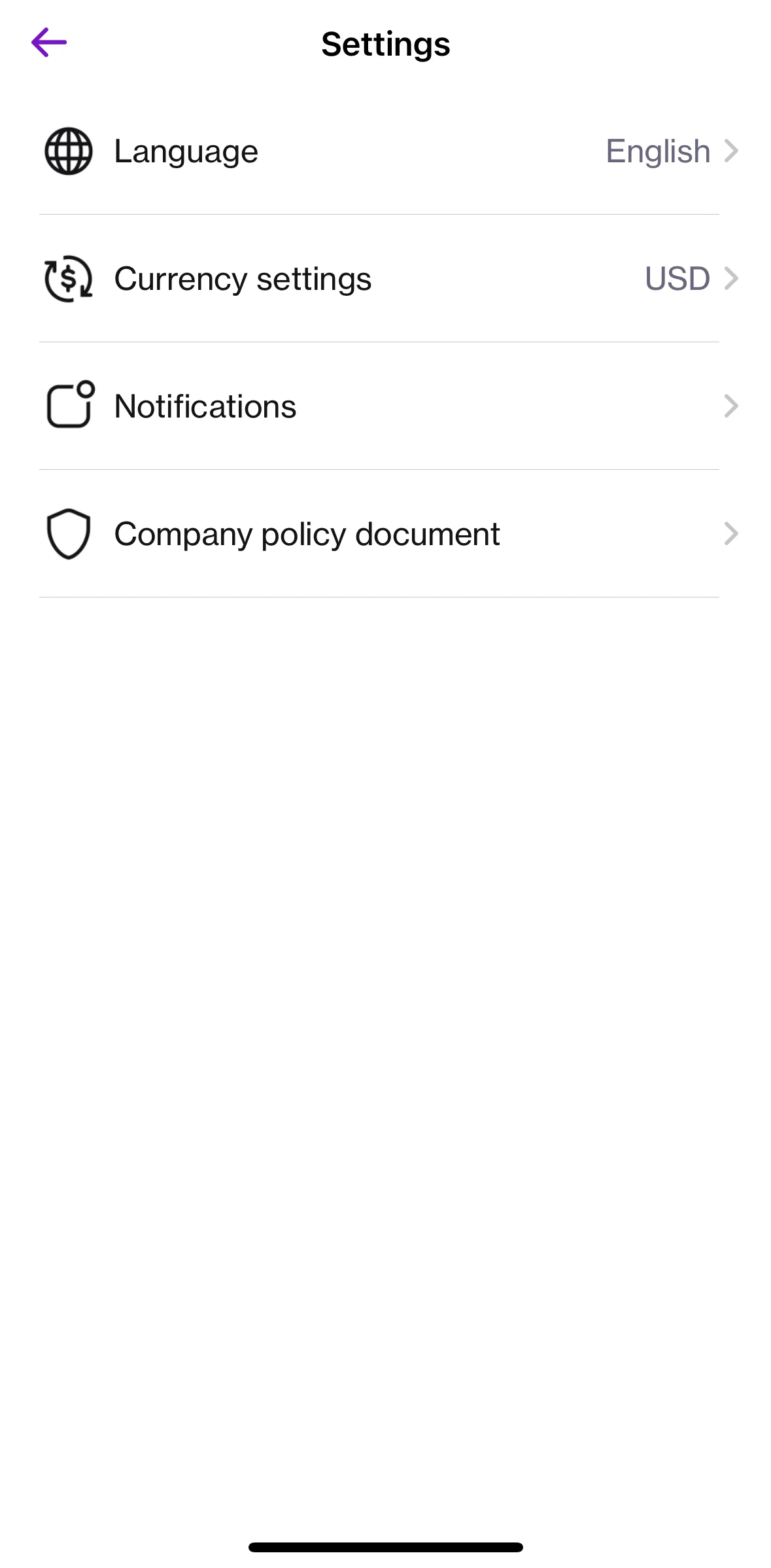 Navan Screen screen in the Travel policy flow