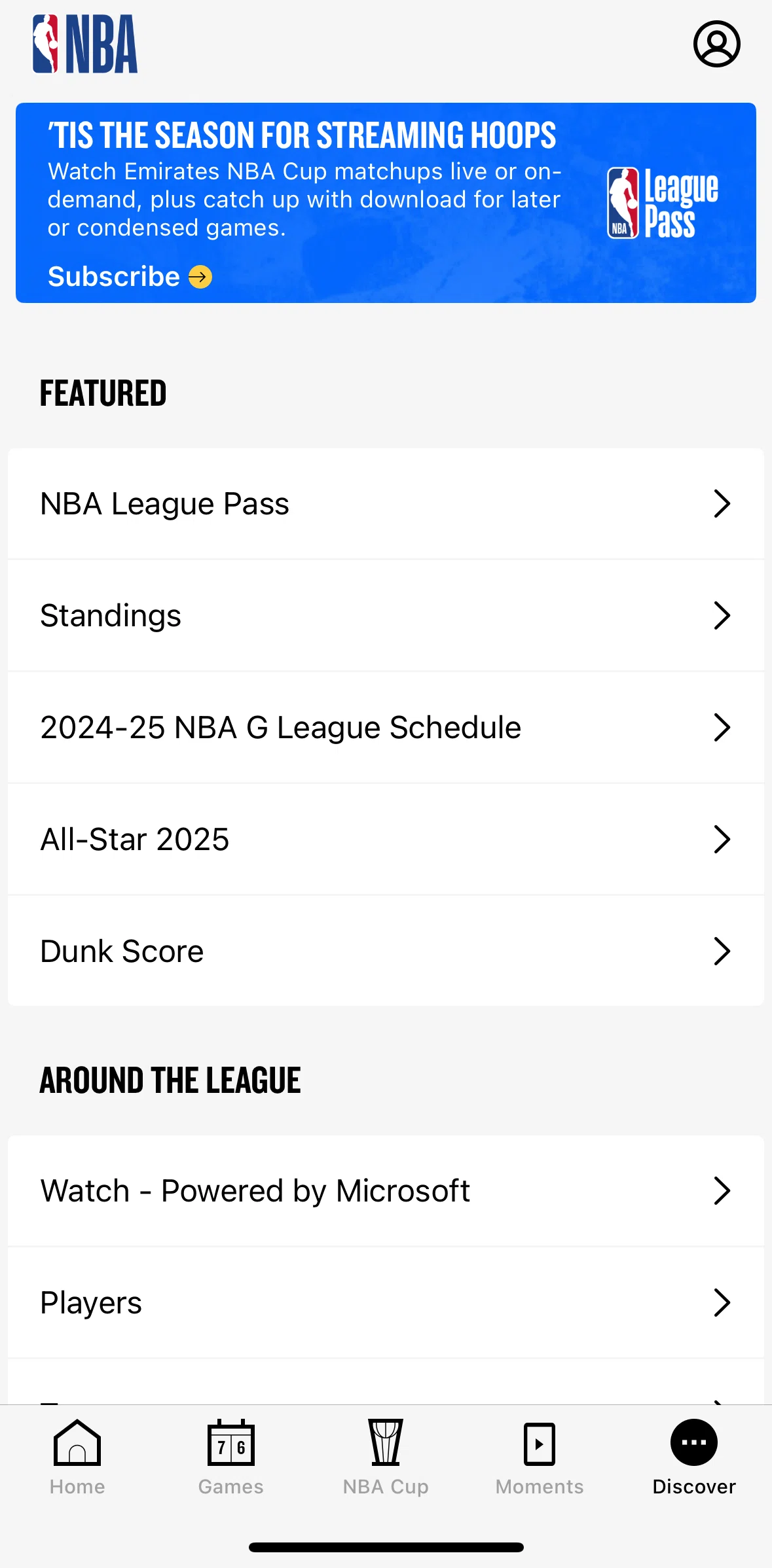 NBA Screen screen in the All-Star 2025 flow
