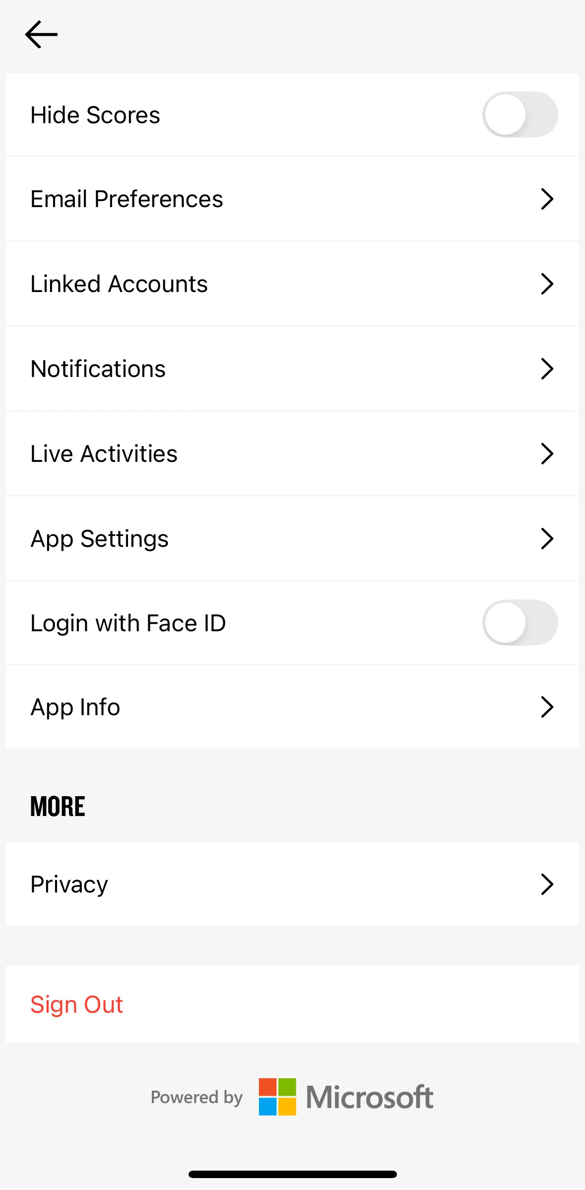 NBA Screen screen in the Privacy flow