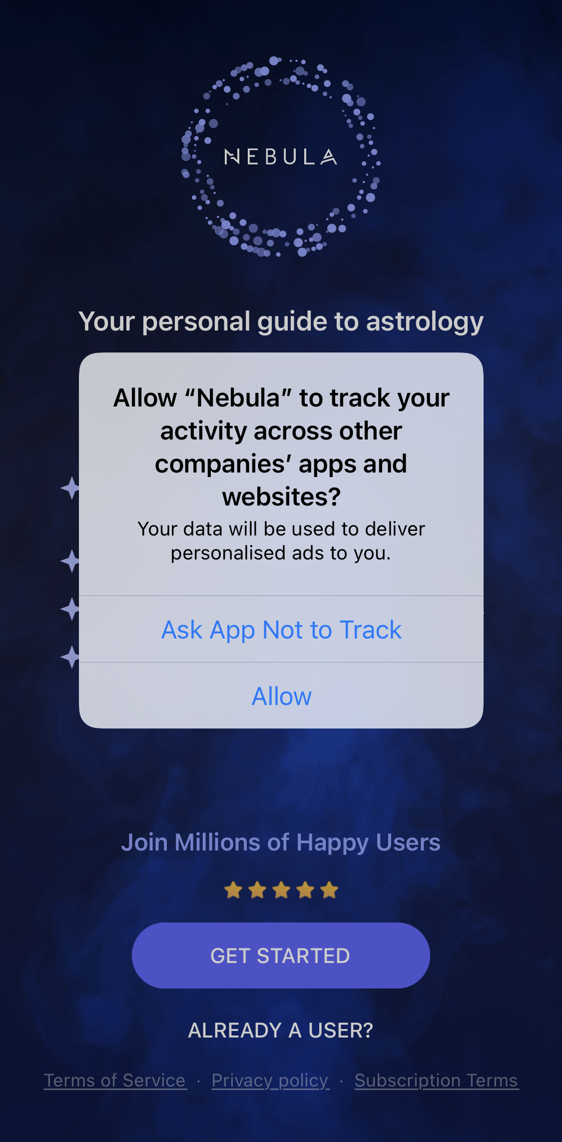 Nebula Screen screen in the General Browsing flow