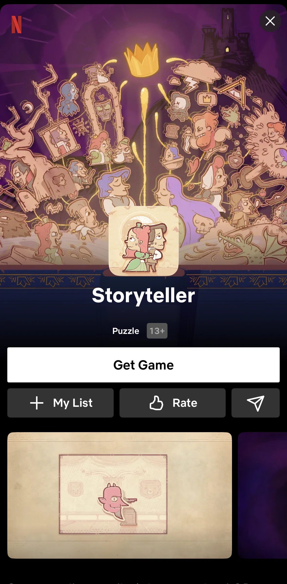 Netflix Screen screen in the Downloading a game flow