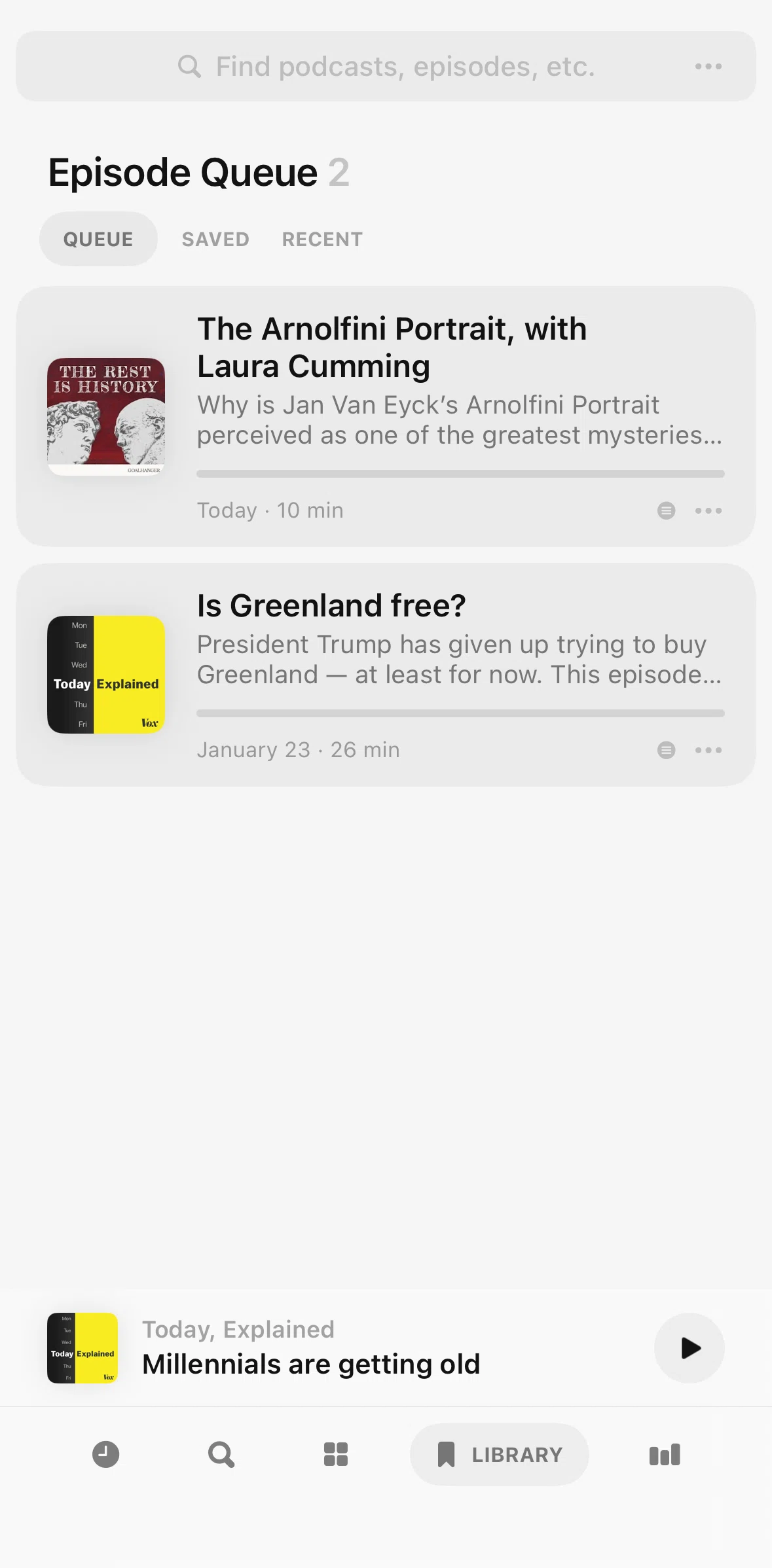 Neuecast Screen screen in the Clearing episodes flow