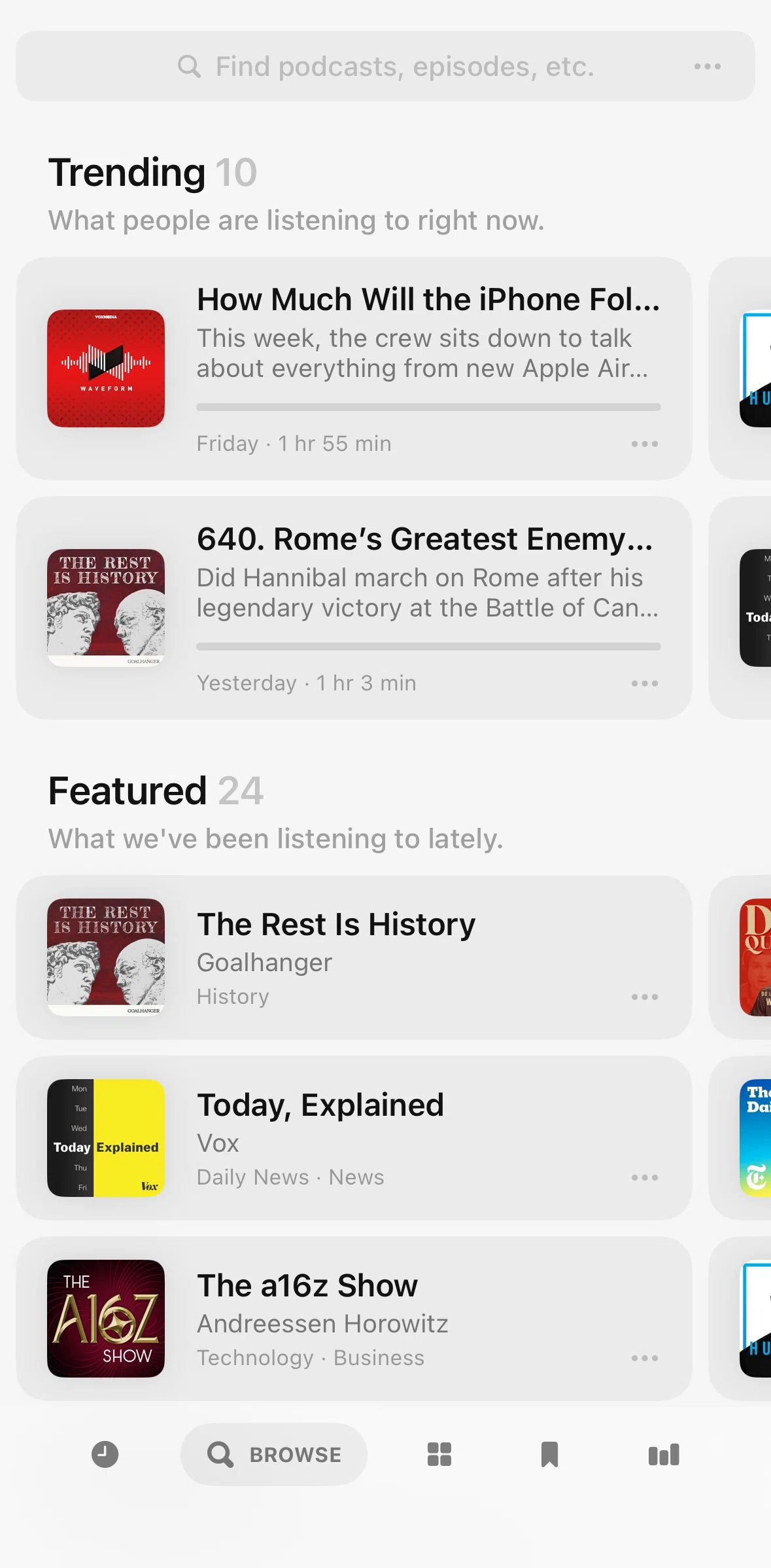 Neuecast Screen screen in the Filtering by genre flow