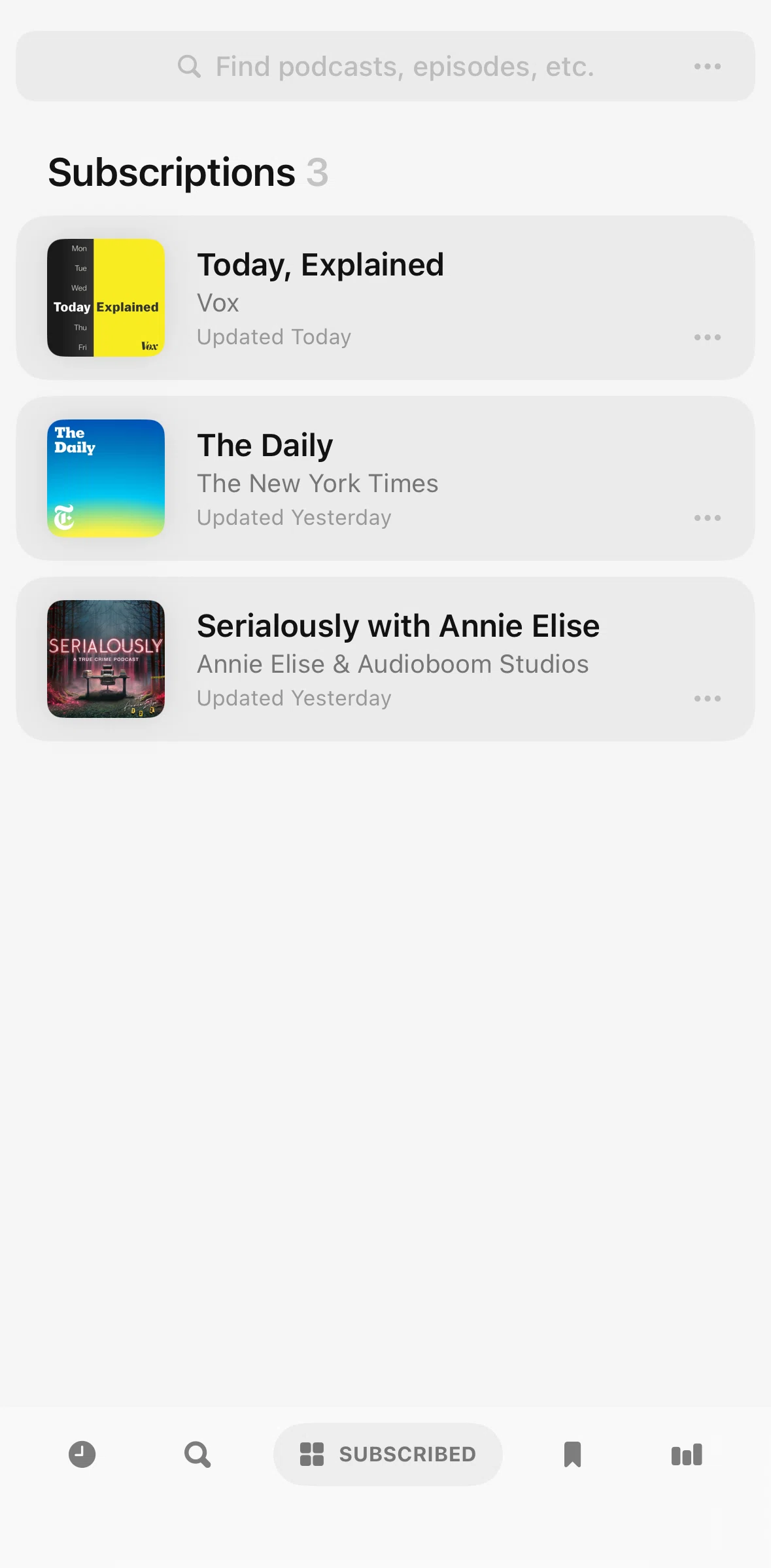 Neuecast Screen screen in the Importing a podcast flow