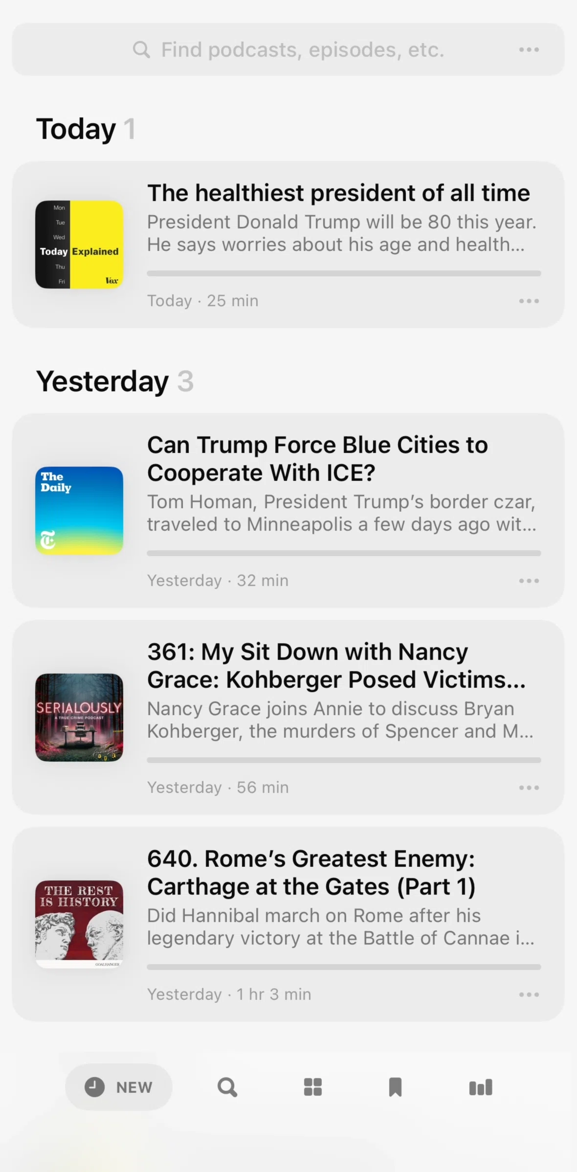 Neuecast Screen screen in the Searching Neuecast flow