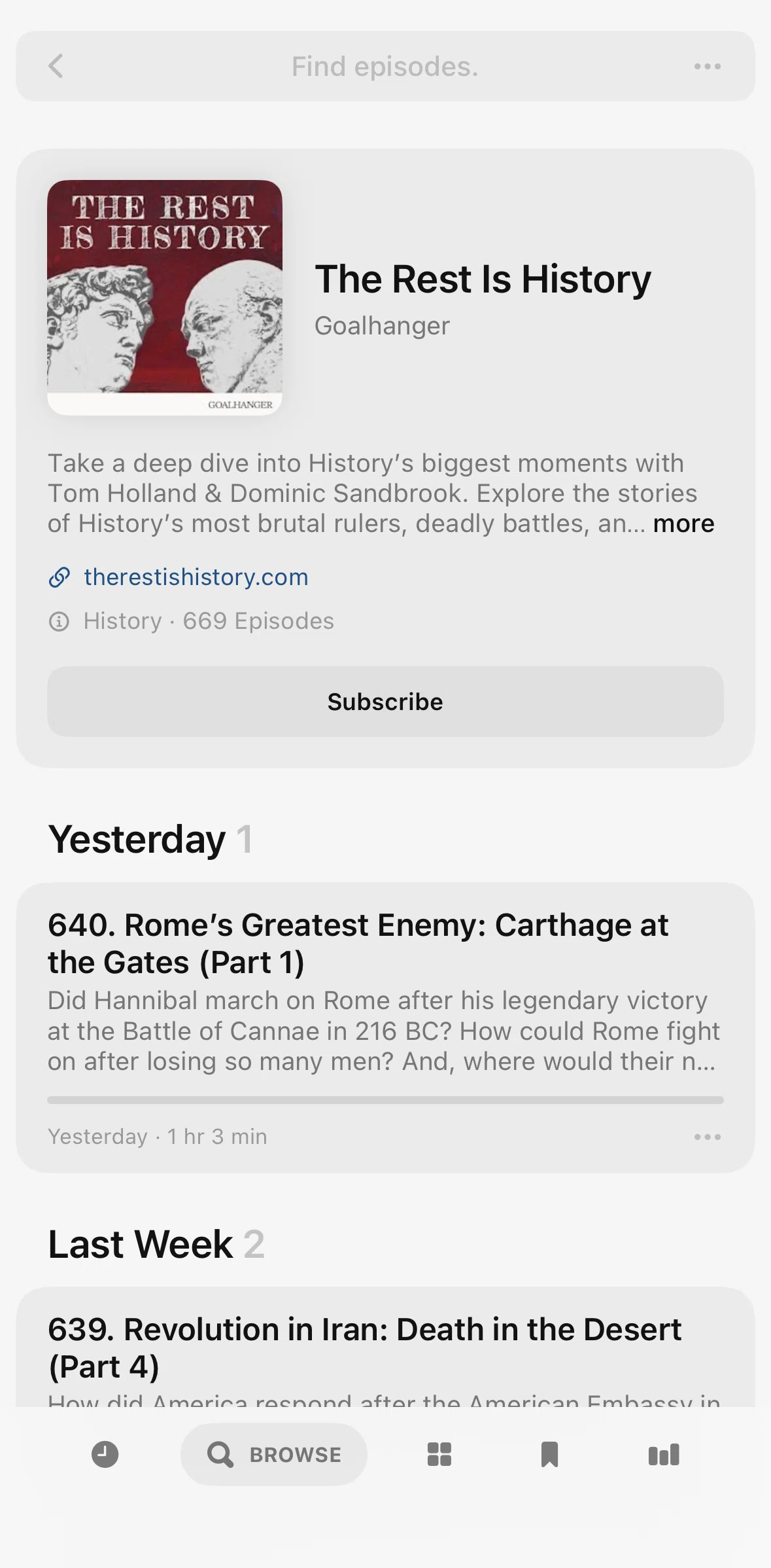 Neuecast Screen screen in the Subscribing to a channel flow