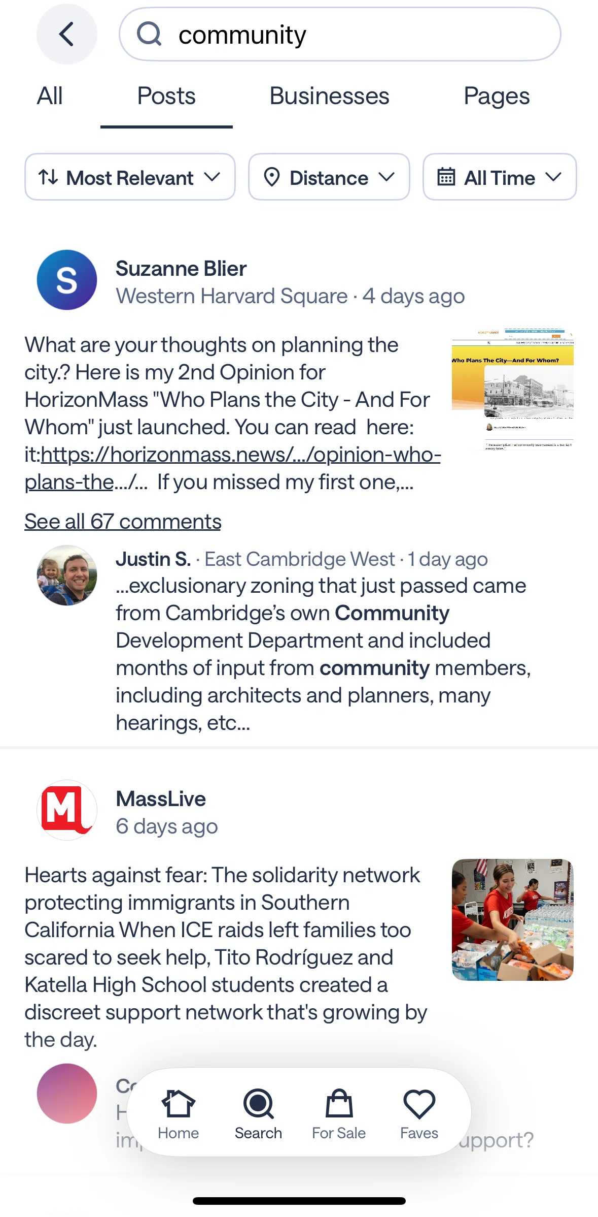 Nextdoor Screen screen in the Filtering posts flow