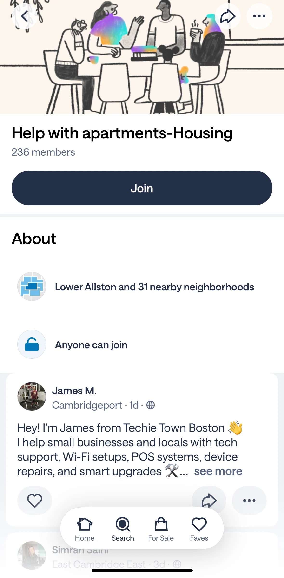 Nextdoor Screen screen in the Joining a group flow