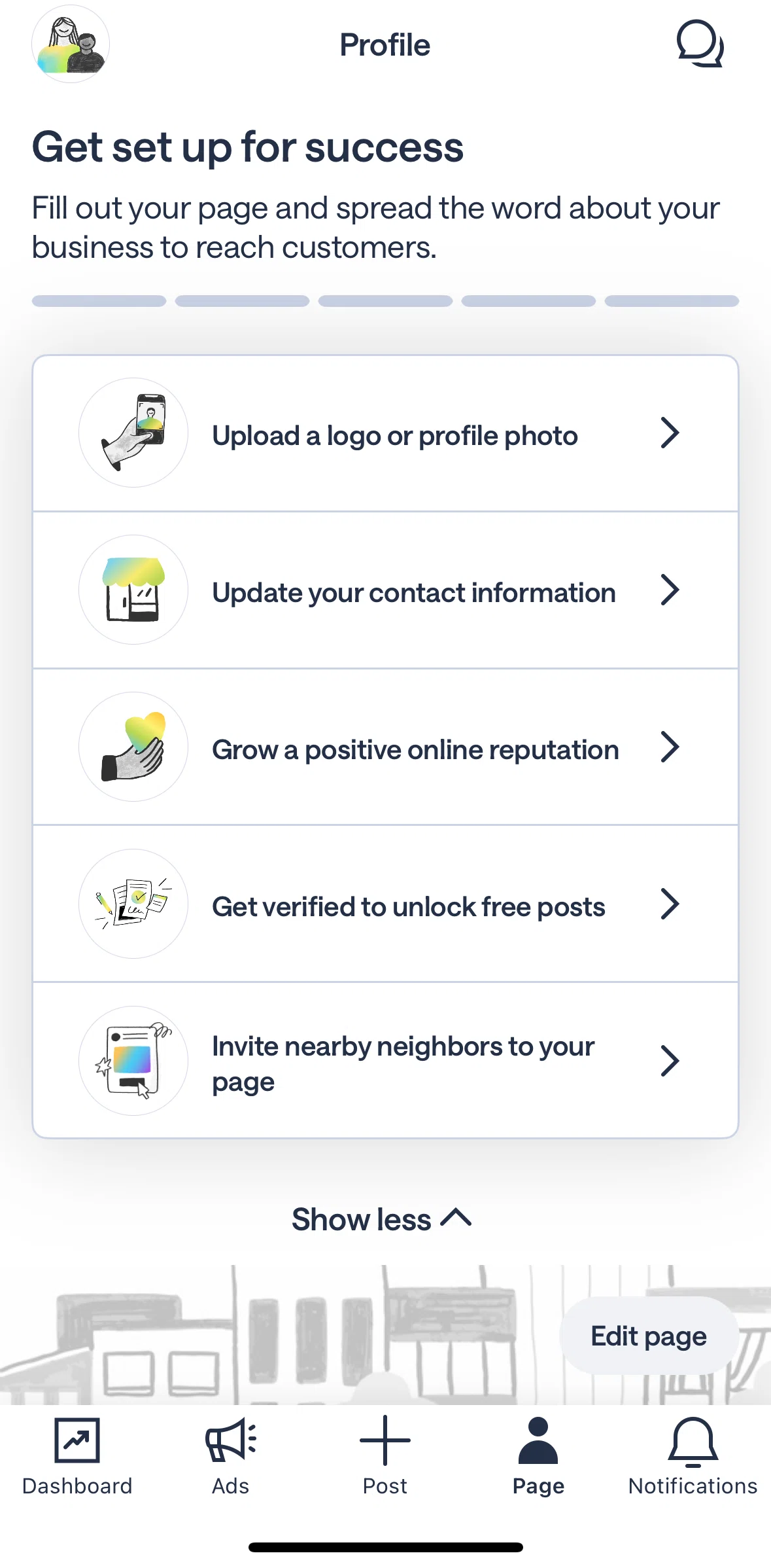 Nextdoor Screen screen in the Uploading a profile photo flow