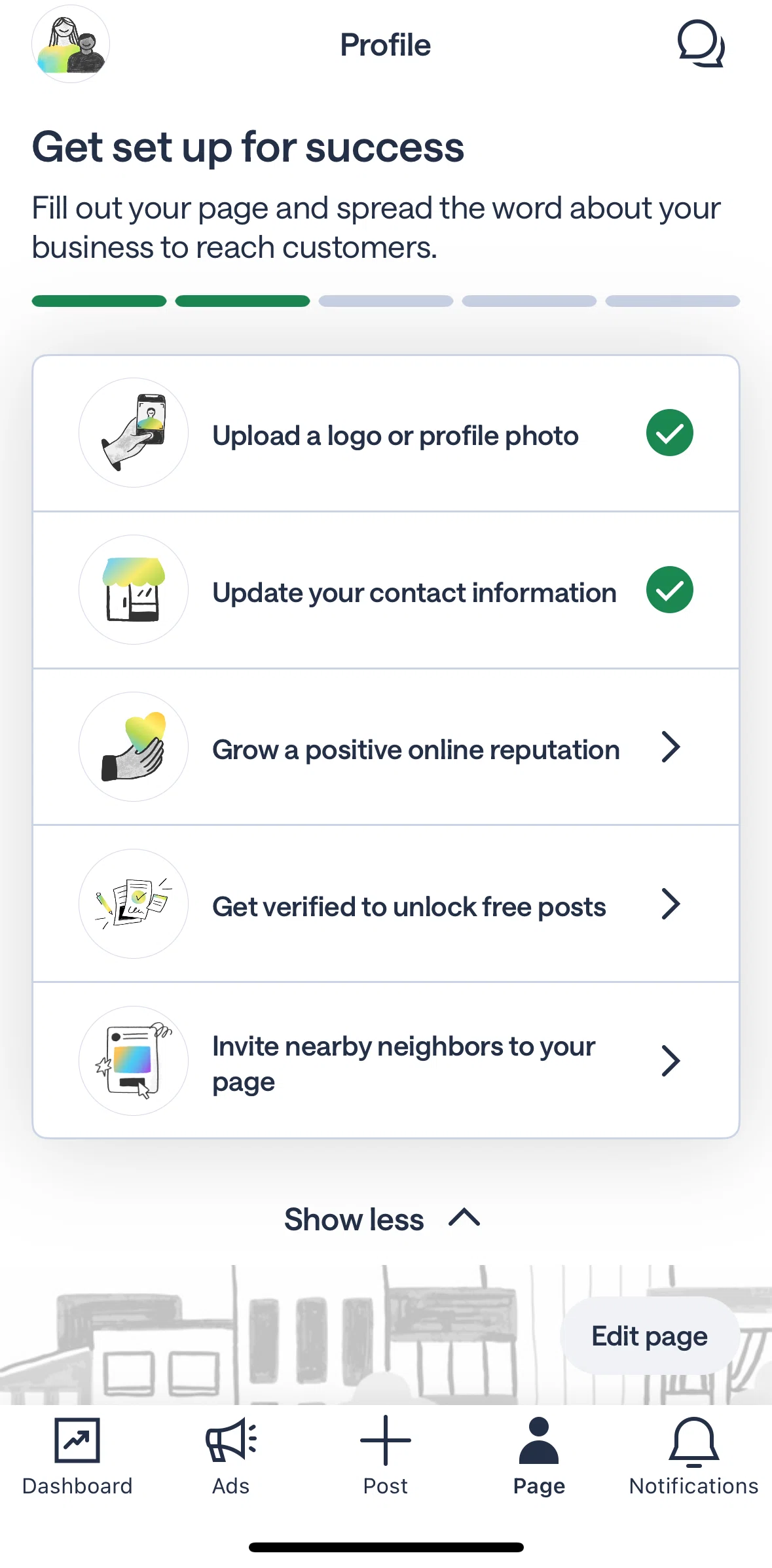 Nextdoor Screen screen in the Verifying a business flow