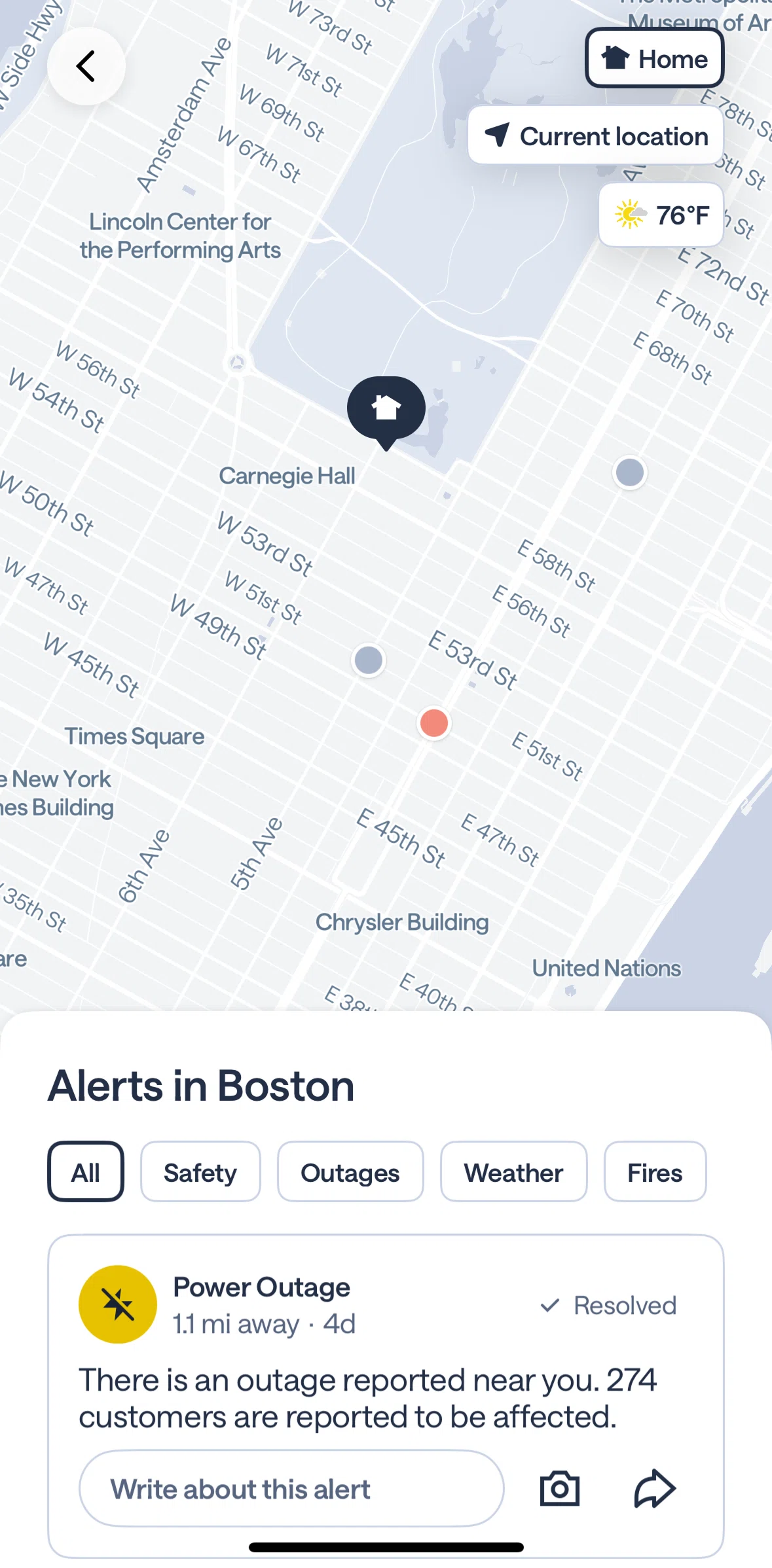 Nextdoor Screen screen in the Weather flow