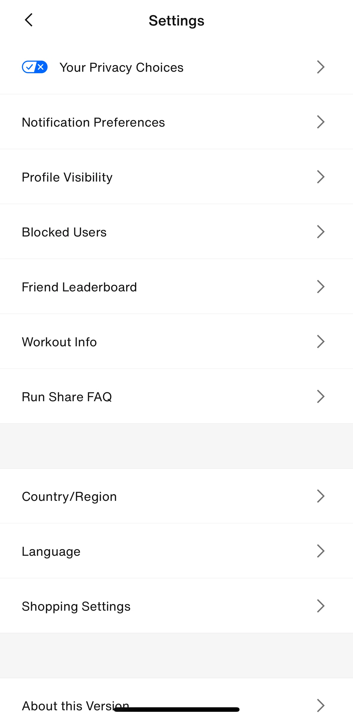 Nike Run Club Screen screen in the Blocked users flow