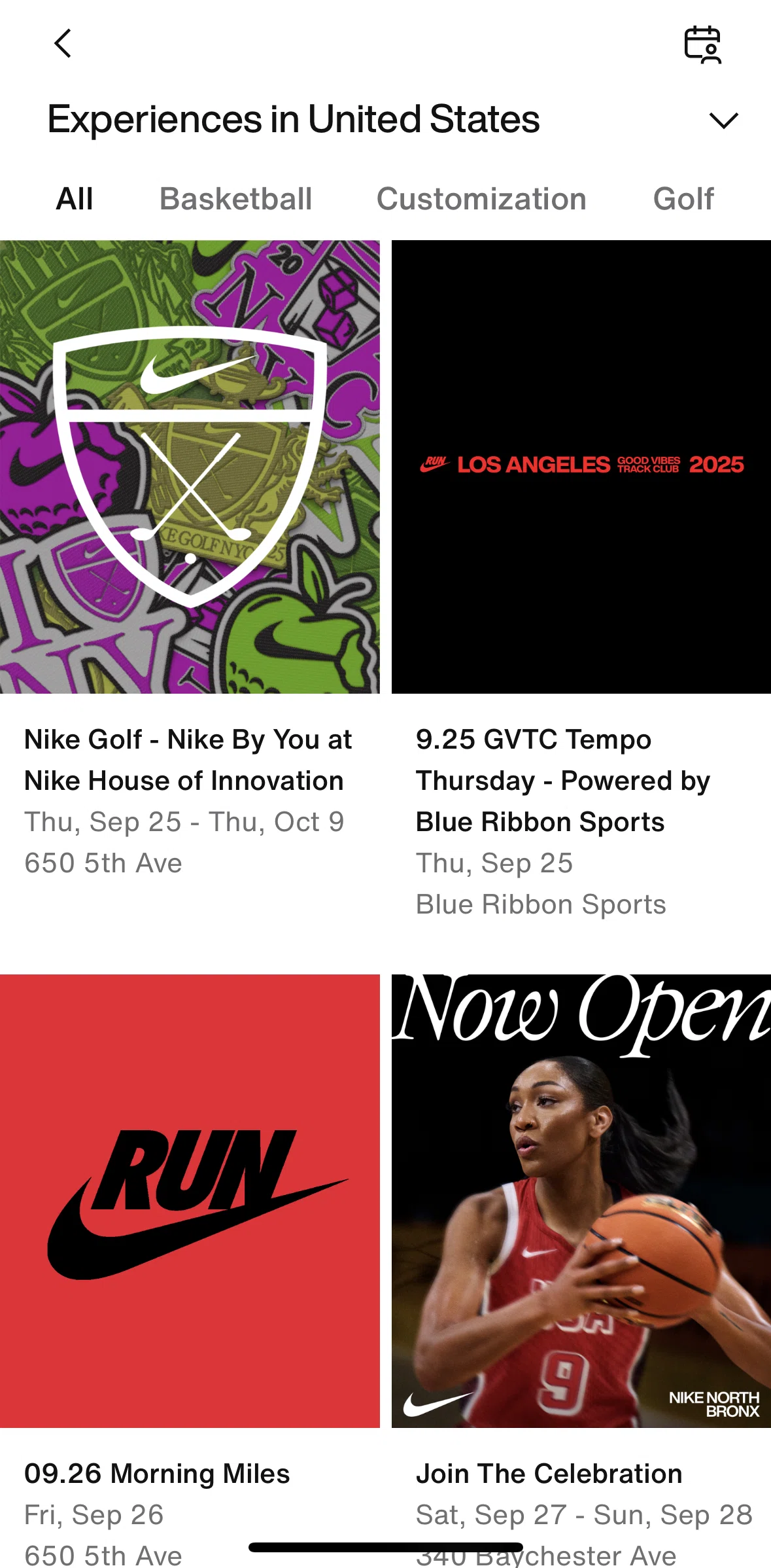 Nike Run Club Screen screen in the Changing location flow