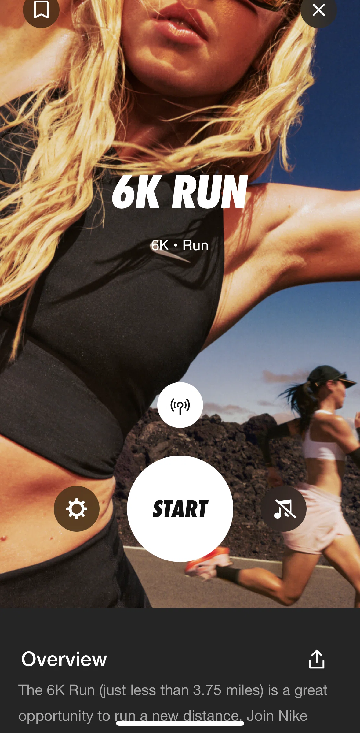 Nike Run Club Screen screen in the Completing a guided run flow